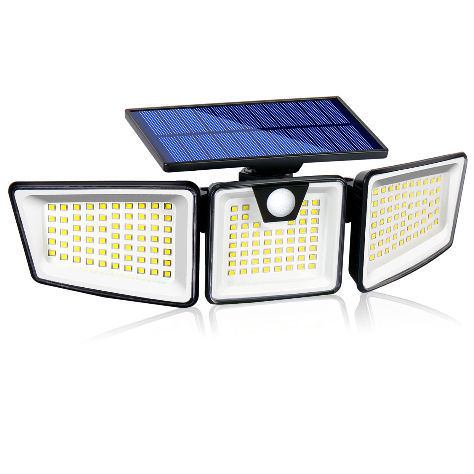 sparks fly Solar Motion Sensor Outdoor Lights, 3 Heads Security Lights Solar Powered, 3000LM Solar Lights, 180 LED Flood Lights