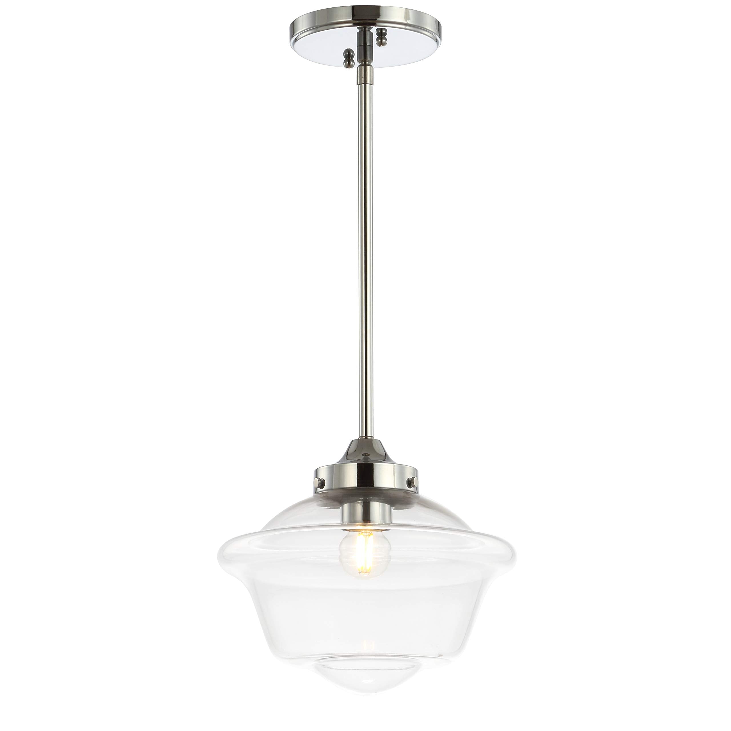 Jonathan Y Jyl3517B Kurtz 9.5'' Adjustable Drop Metal/Glass Led Pendant Contemporary Transitional Dimmable Dining Room Living Ro