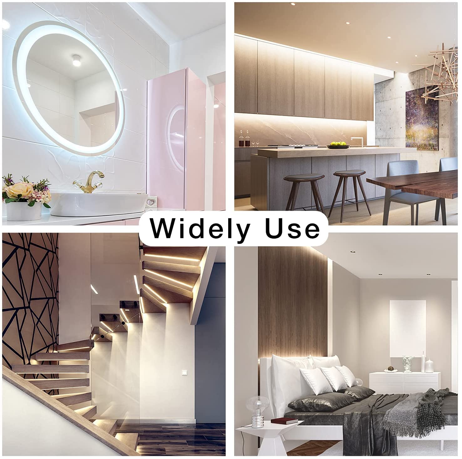 DAYBETTER LED Strip Lights, 50ft Dimmable 6500K Bright White, 900 LEDs for Home Decoration, Vinyl, Daylight White, Model FLSLS2015WUS