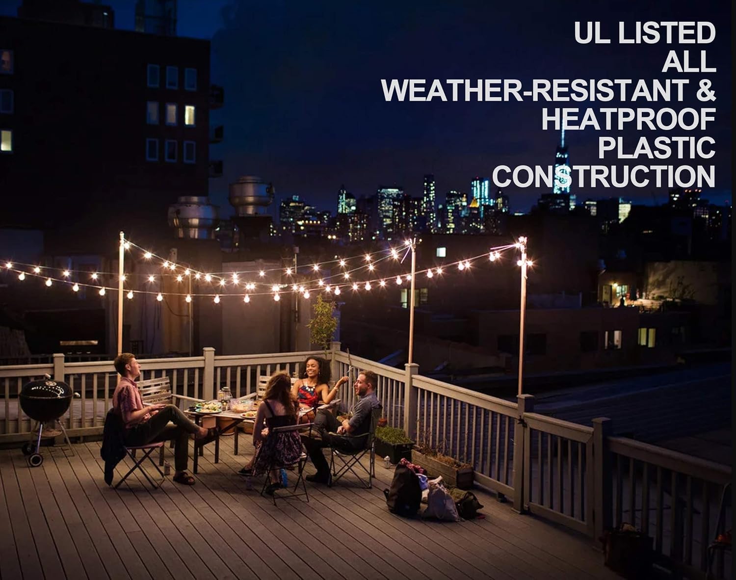 Lampat String Lights  Led 25Ft G40 Globe String Lights With Bulbs-Ul Listd For Indoor/Outdoor Commercial Decor (75 Ft)