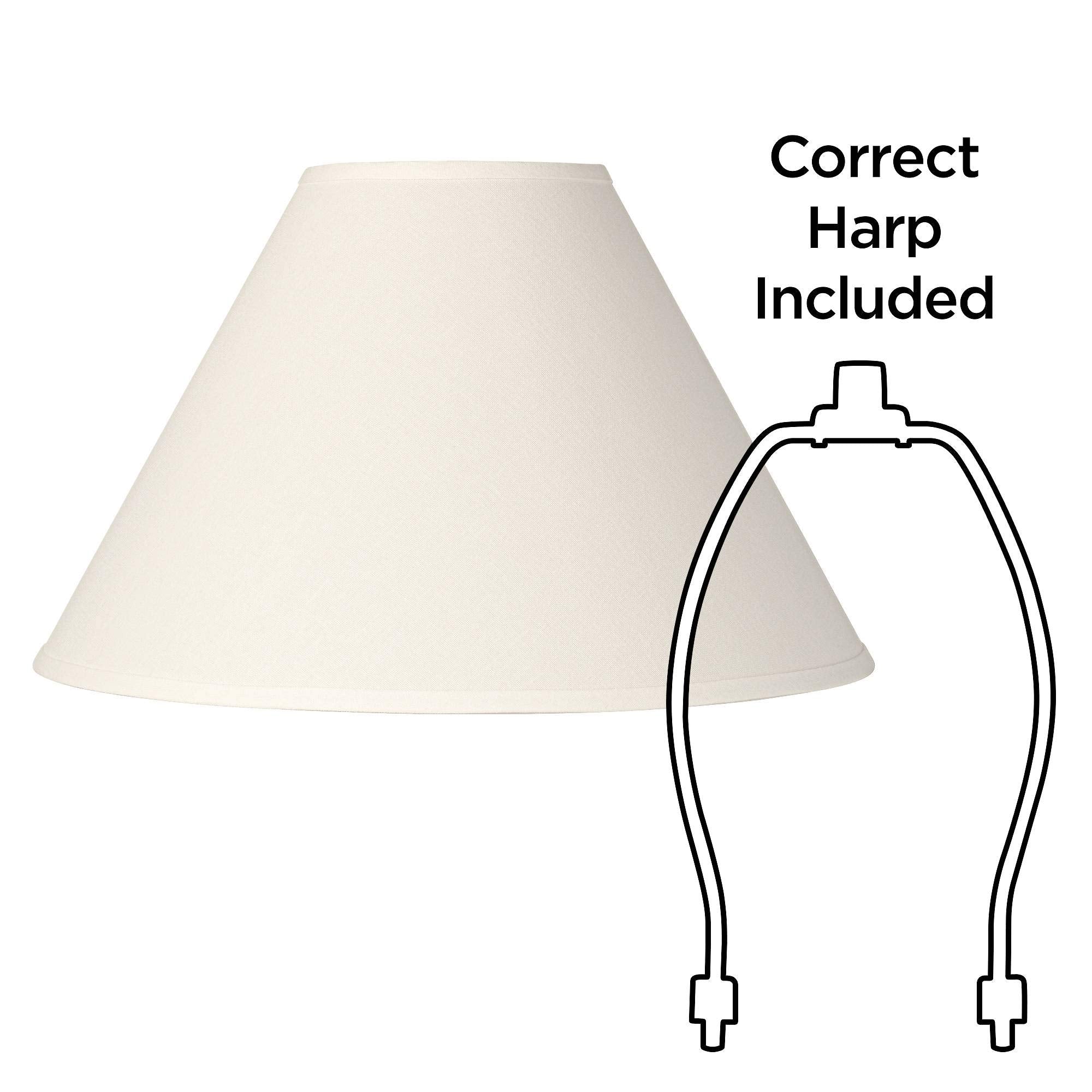 6&quot; Top X 17&quot; Bottom X 10&quot; High X 11 1/2&quot; Slant Lamp Shade Replacement Large White Chimney Round Country Traditional Linen Fabric Spider Harp Finial - Springcrest