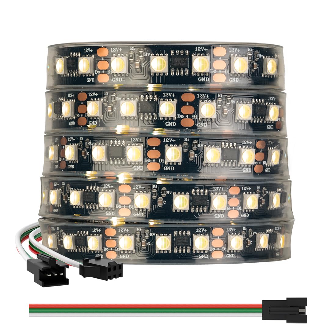BTF-LIGHTING WS2814 IC RGBW RGB+Warm White(Similar WS2812B) DC12V 16.4FT 84LED/m 28pixel/m 4 Colors in 1 Dream Color Addressable