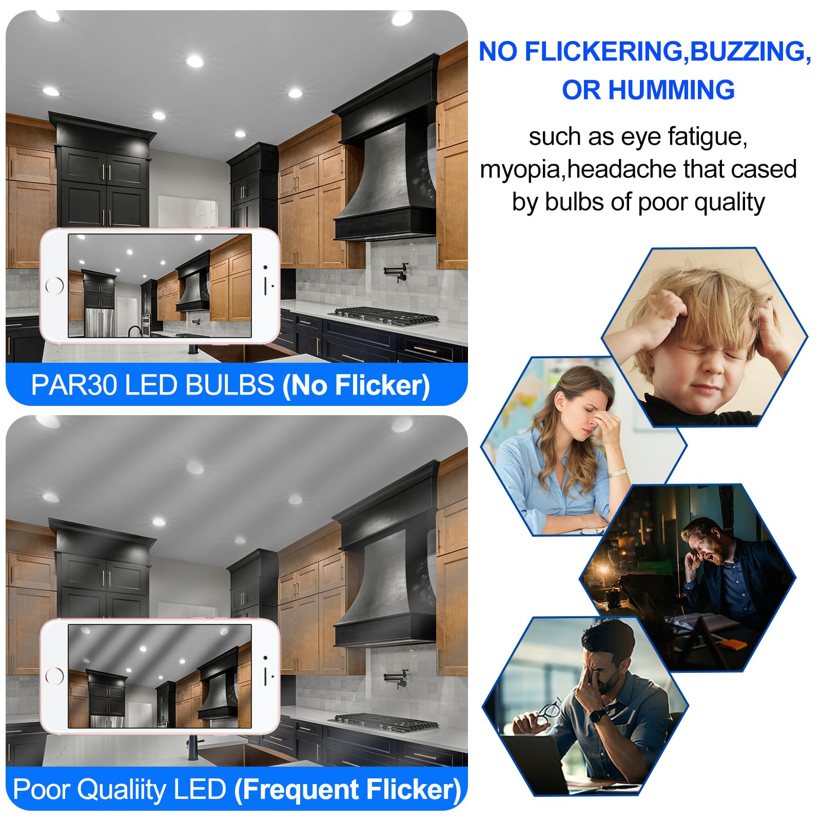 Energetic 10 Pack Par30 Led Bulbs, Flood Light Outdoor Indoor 75 Watt Equivalent 10W Dimmable,5000K Daylight,1000 Lumens,E26 Bas