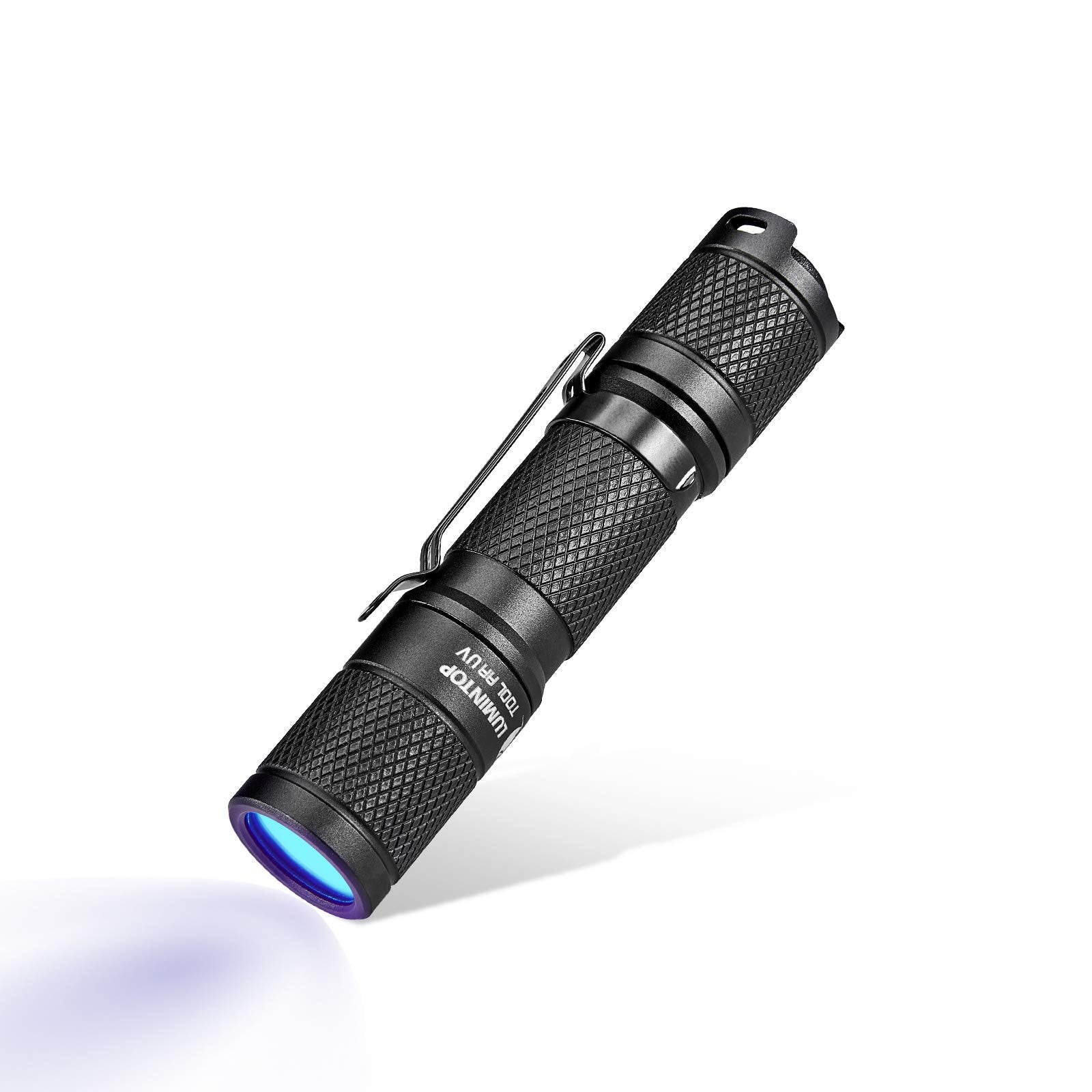 LUMINTOP Tool AA UV Flashlight, 365nm Ultraviolet Black Light, Slim Portable, Matt Black, IP68 Waterproof