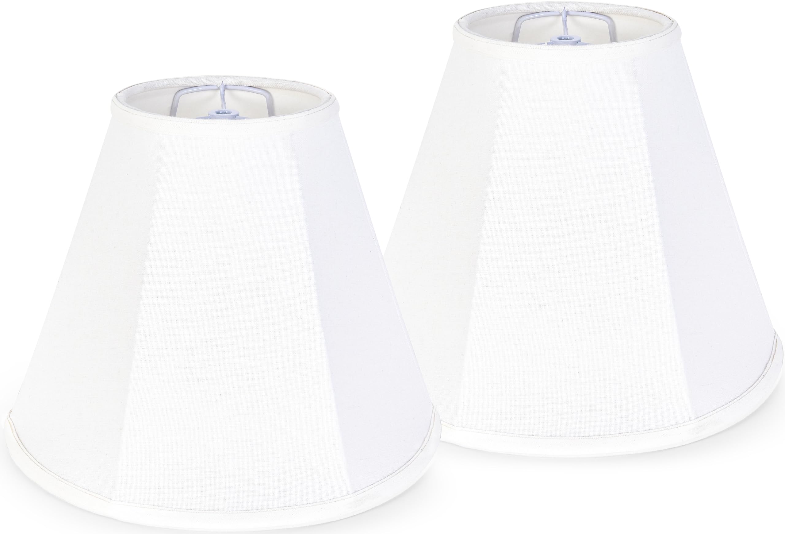 Go&So White Bell Lamp Shades Set Of 2 Small Beside Lampshades- 6" Top X 13" Bottom X 10.6" High(Spider) Traditional Linen Lamp Shade For Table Lamps - Replacement Lampshade - Assembly Required