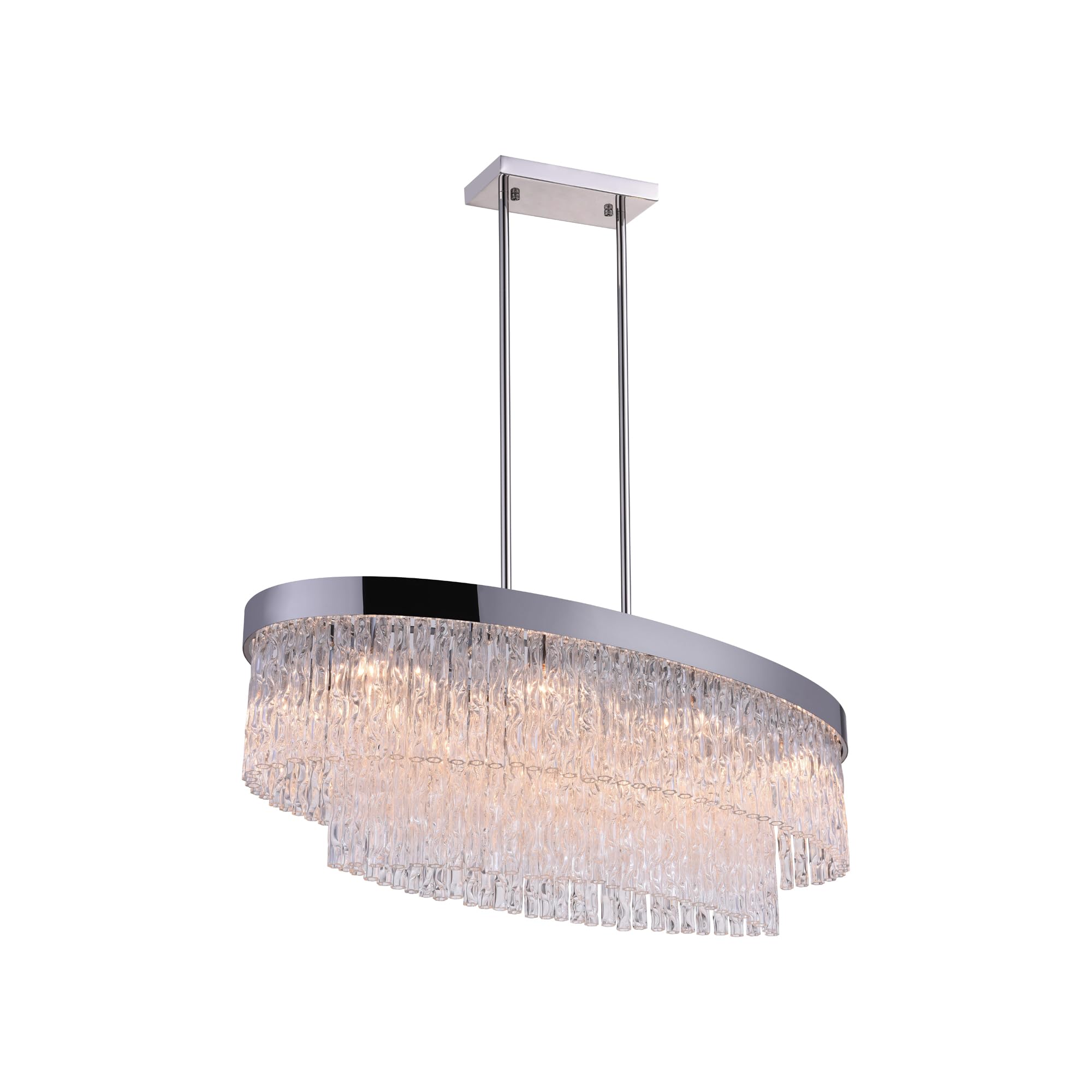 CWI Lighting Carlotta 8 Light Transitional Metal Island Chandelier in Chrome