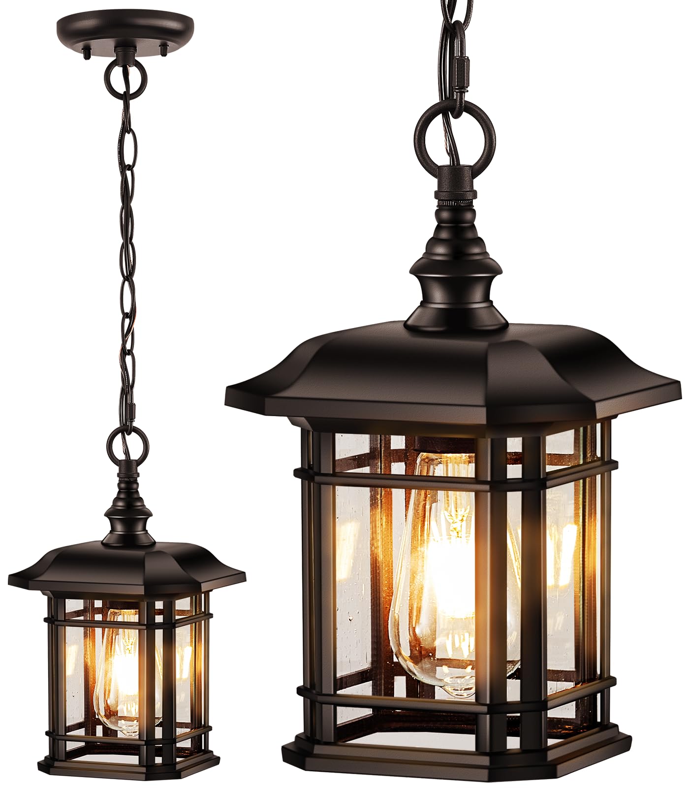 VIANIS Outdoor Pendant Light, Oil-Rubbed Bronze, Waterproof Aluminum Chandelier, Standard Size, Model V83081_BR