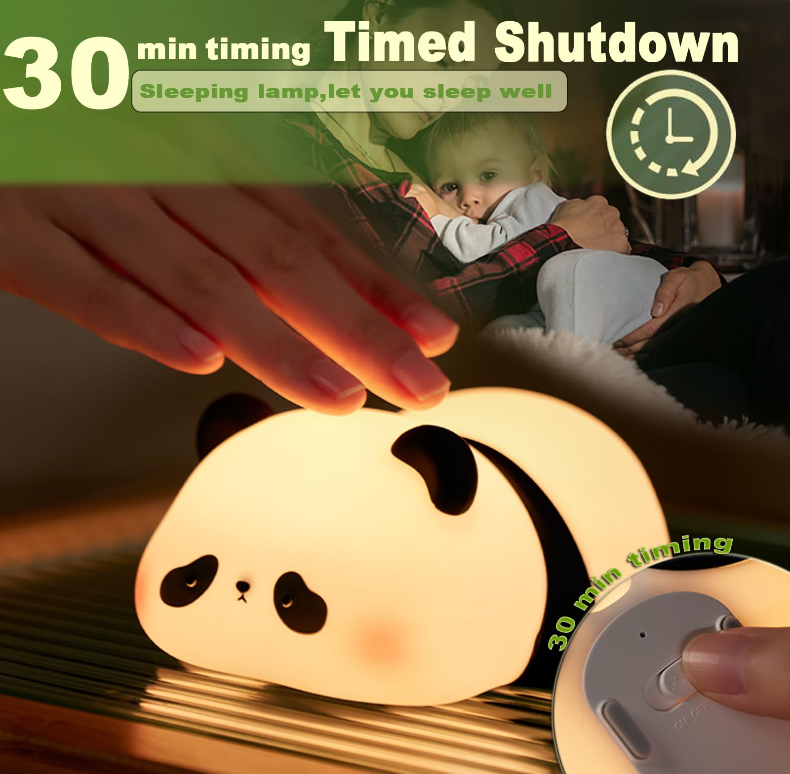 DREAMING MY DREAM Panda Night Light, LED Dimmable Nursery Lamp, Model K-1155, A-Panda Pangda