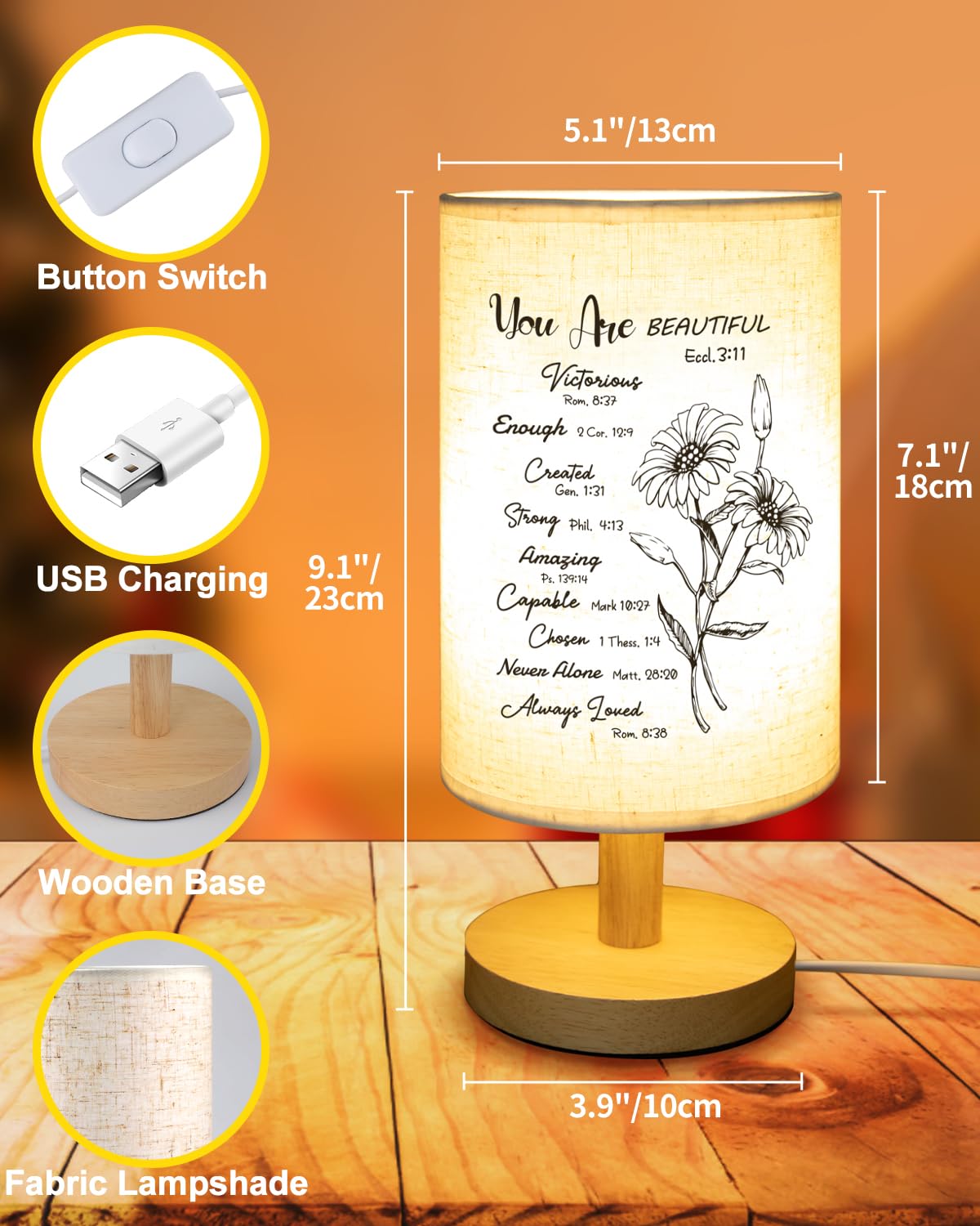 Souhoney Christian Gifts For Women Faith, Bedroom Bedside Decor Lamp Christian Confirmation Gifts For Teen Girls, Inspiration Re