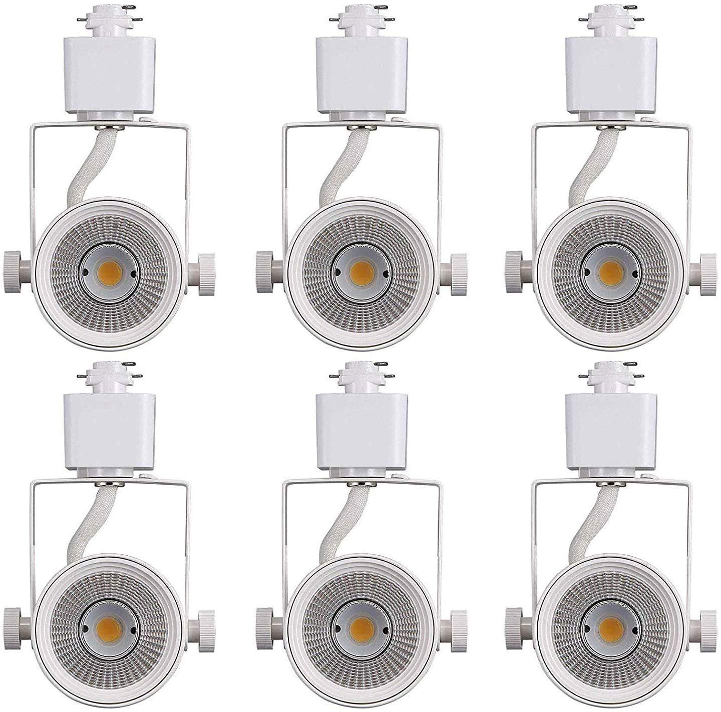 CLOUDY BAY 8W 3000K Warm White Dimmable LED Track Light Head,CRI90+ True Color Rendering Adjustable Tilt Angle Track Lighting Fi