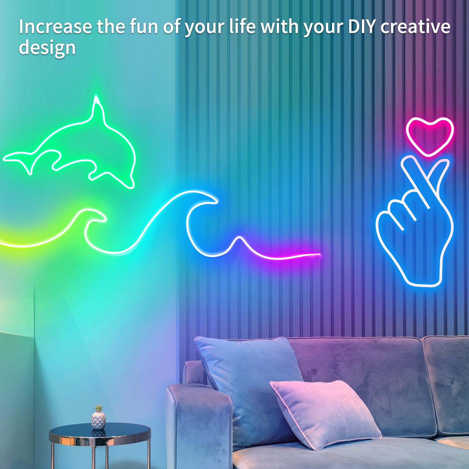 segrass 100ft RGB LED Neon Rope Lights with Remote & APP Control, IP65 Waterproof, Flexible Strip for Bedroom & Outdoor Decor