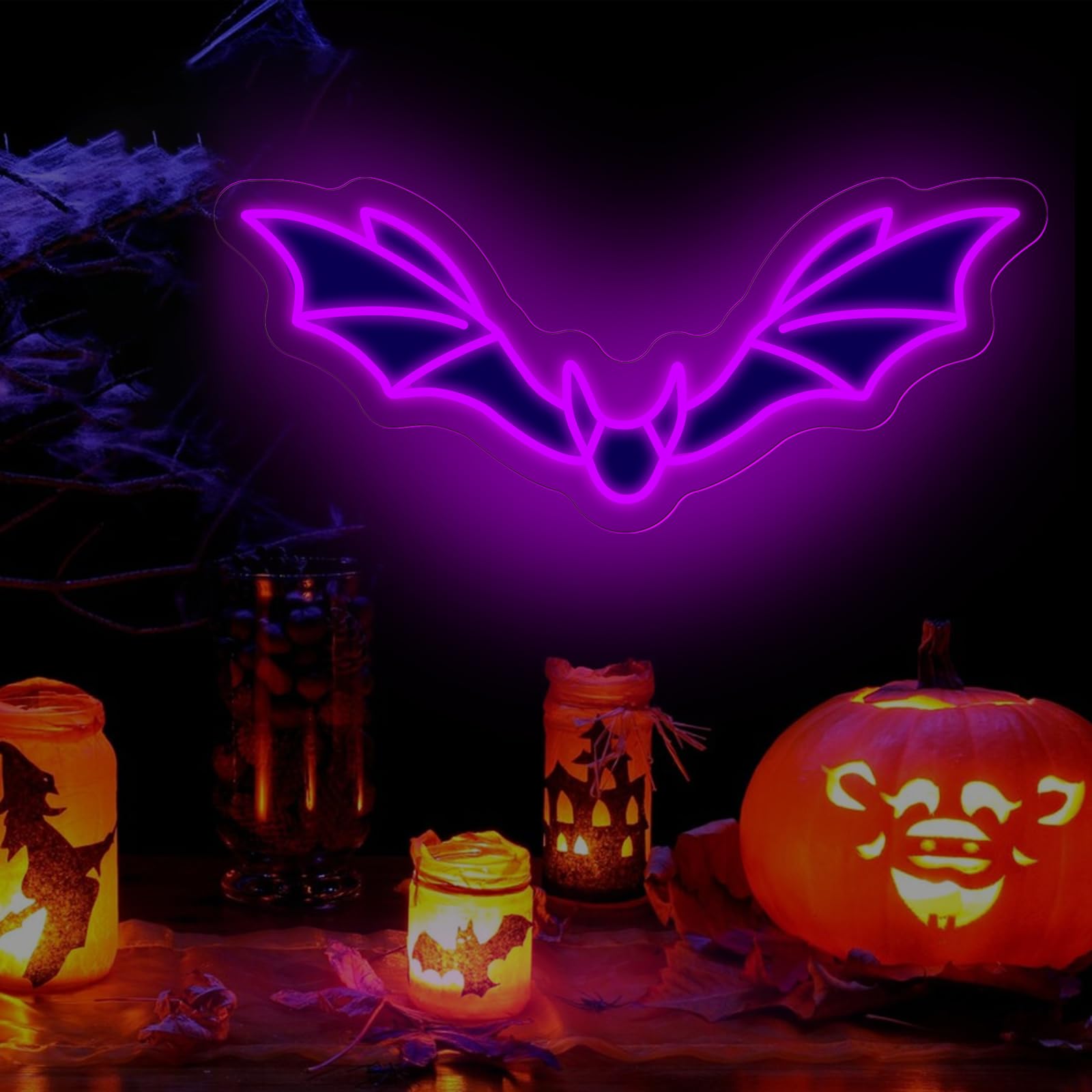 Bat Neon Sign  Halloween Bats Decor  Horror Bedroom Dorm Wall Decoration  Bat Lovers Gift  Gothic Home Wall Room Decor  Red  15.7X6.9