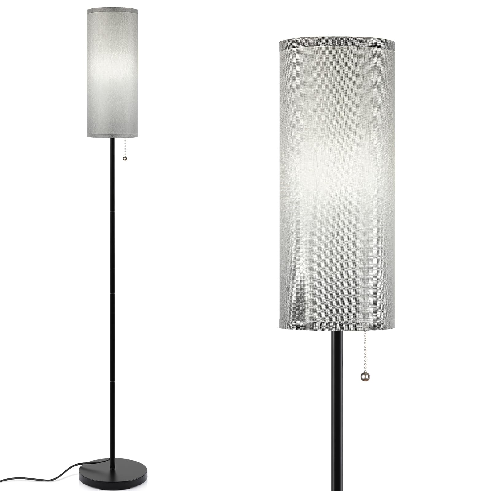 Coucrek Floor Lamp for Living Room, 3 Color Temperature Modern Standing Lamps, Minimalist Floor Lights for Bedroom, Office, Read