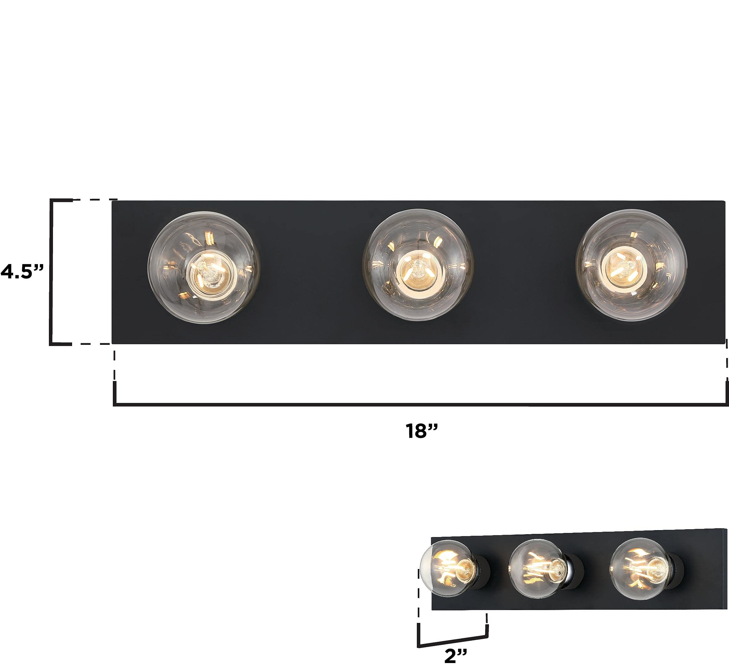 Westinghouse Traditional Three-Light Indoor Vanity Light Fixture, Matte Black, Alloy Steel, Model 6117500