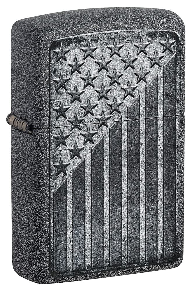 Zippo Stars And Stripes Design Iron Stone Pocket Lighter