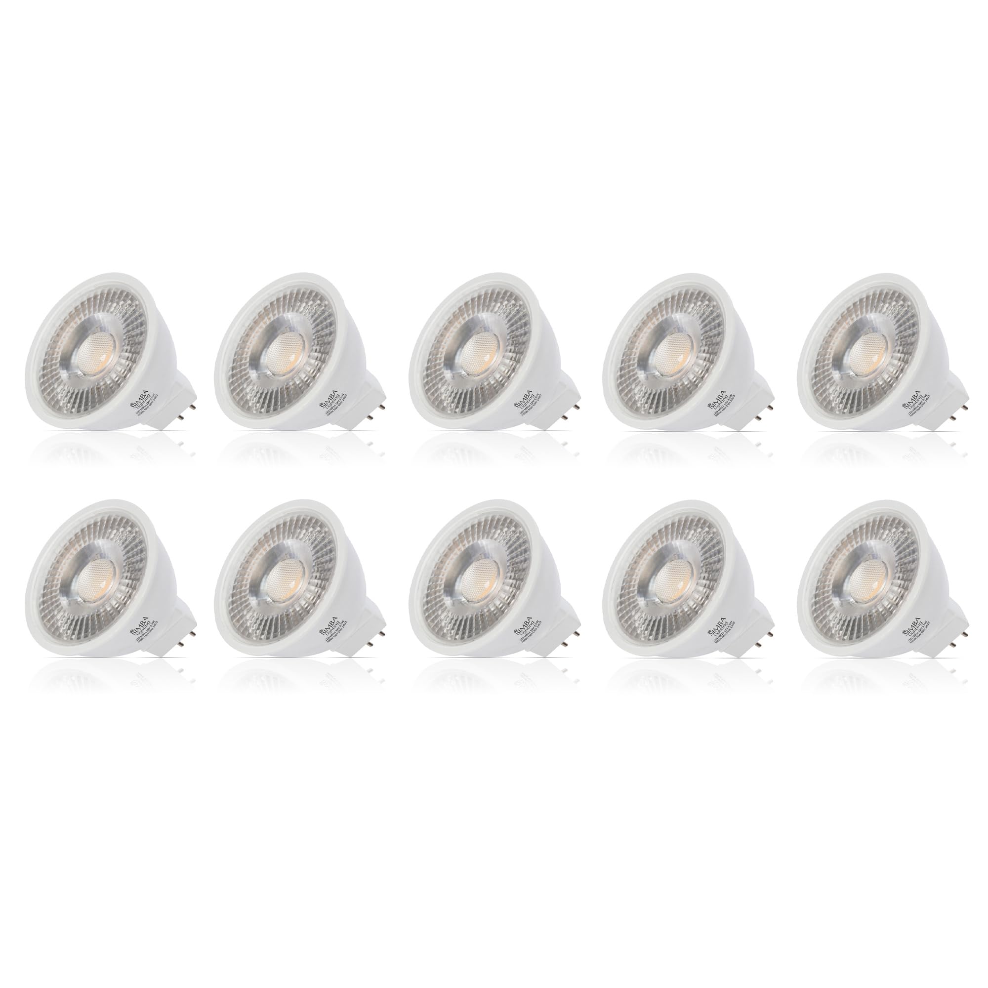 Simba Lighting LED MR16 Light Bulb 3.5W 12V 10 Pack GU5.3 Bipin Base 5000K Daylight Not Dimmable