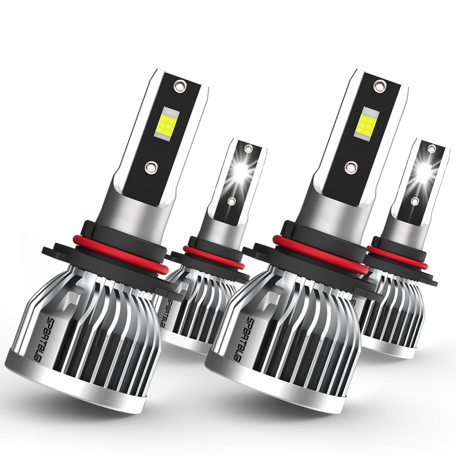 9005 9006 LED Bulbs Combo Kit, 24000 Lumens 120W Super Bright HB3 HB4 LED Bulbs Combo 6500K, Pack of 4 (9005 9006 Combo), SPBRTB