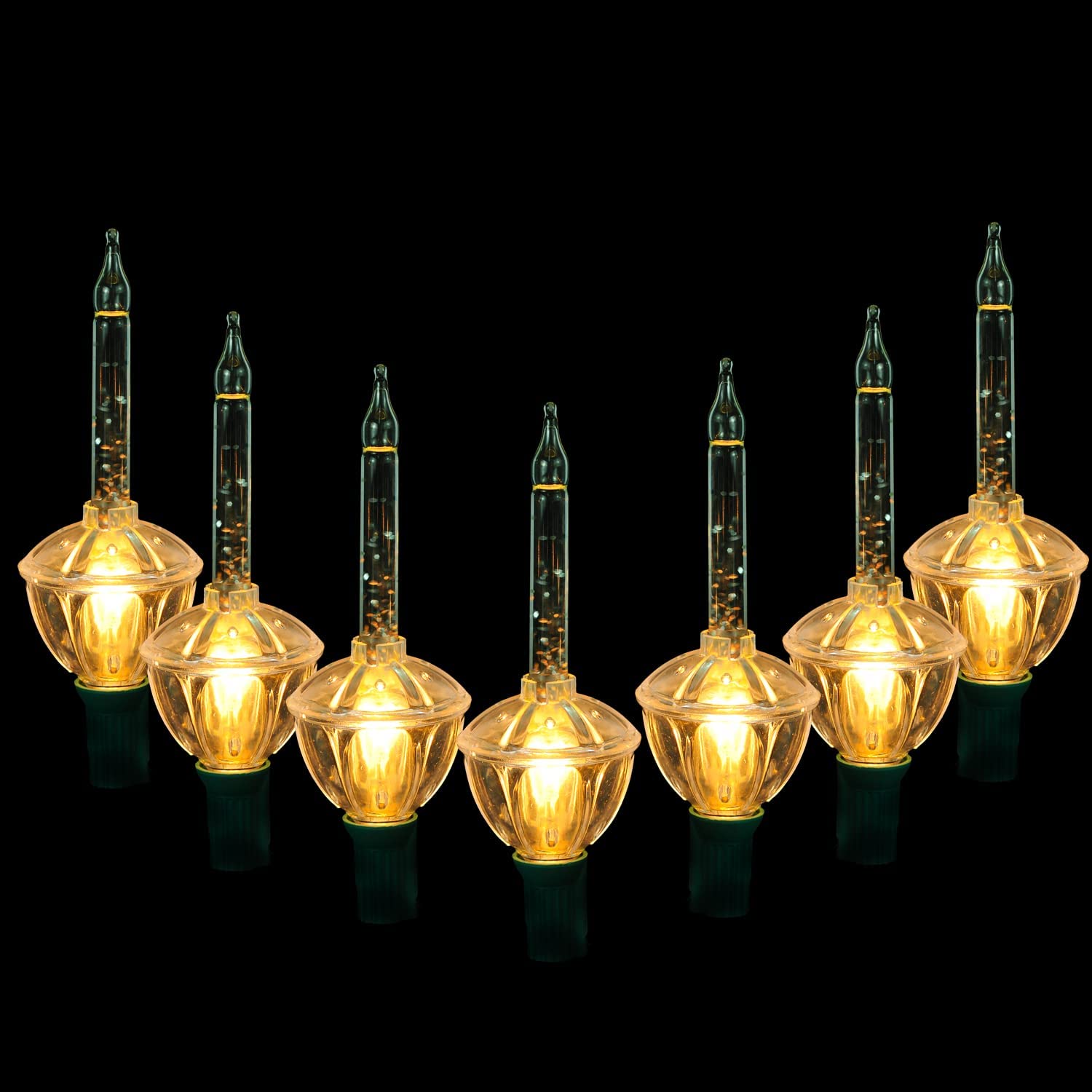 Joiedomi Vintage Bubble String Lights, 7 Clear Incandescent Bulbs for Christmas Tree & Mantel Decor, Model ULP(7)-LR(7)(5W)