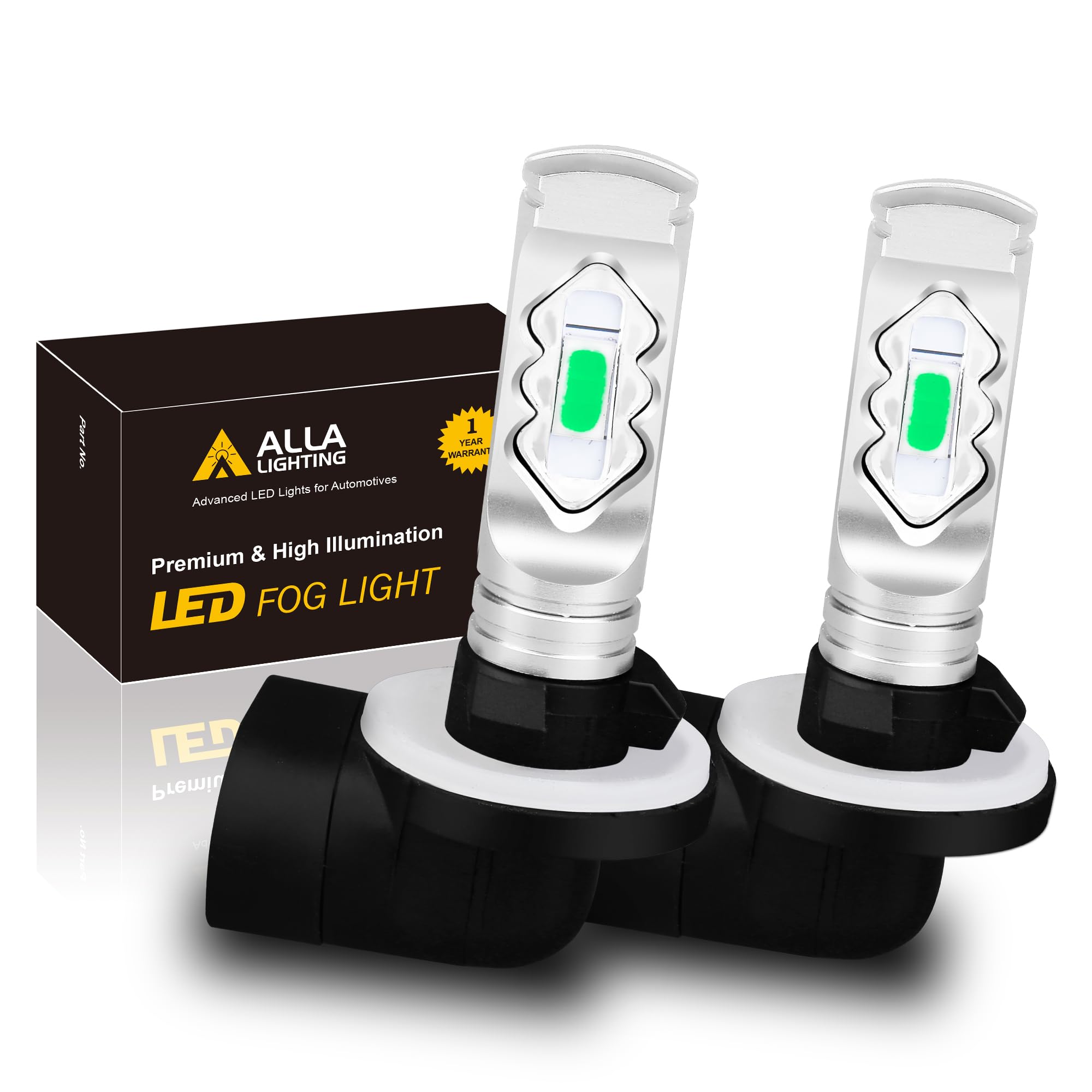 Alla Lighting LED Fog Lights 3800lm 8000K Blue, Model Alla-ETI-881-56IB, Size 881 889 898, Aluminum Replacement Bulbs