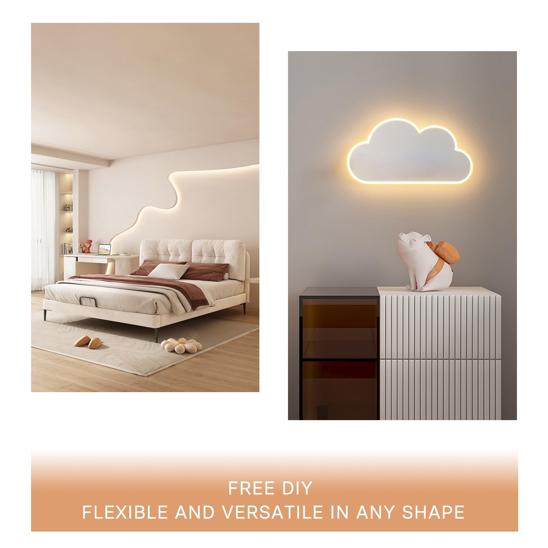 Pandery Cob Led Strip,Led Strip Lights 3M/9.84Ft,Touch Dimmable Led Strips,Cri90+,2700K Warm White Cob Led,960Leds,24V Led Tape Lights,Indoor For Bedroom, Kitchen, Tv, Mirror,Cabinet