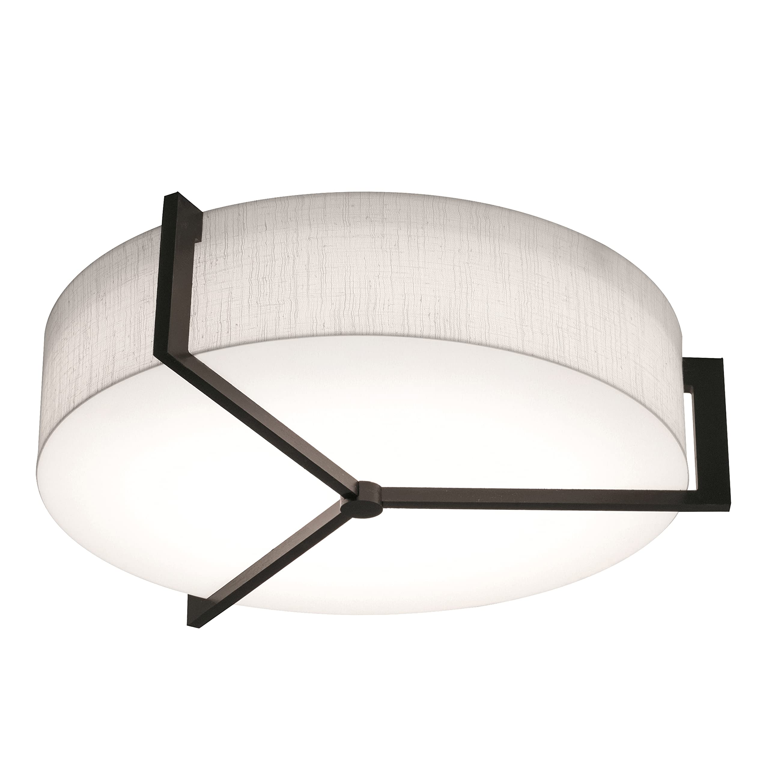 Apex 15 Flush Mount - Espresso Finish - Linen White Shade