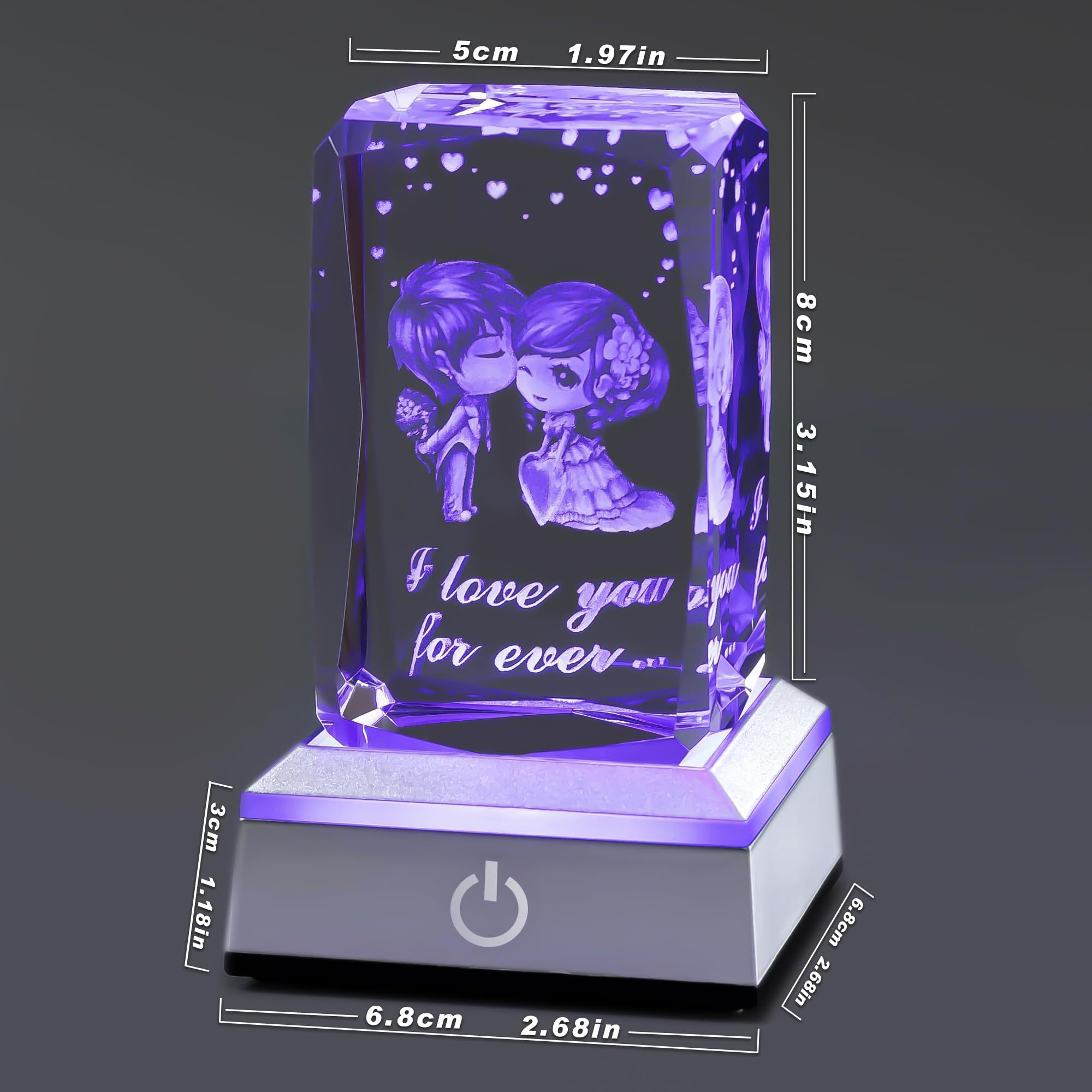 hochance 3D Nightlight, Sweetheart Crystal, Multicolor, Model: Sweetheart, Size: A-Sweetheart, Perfect for Gifts