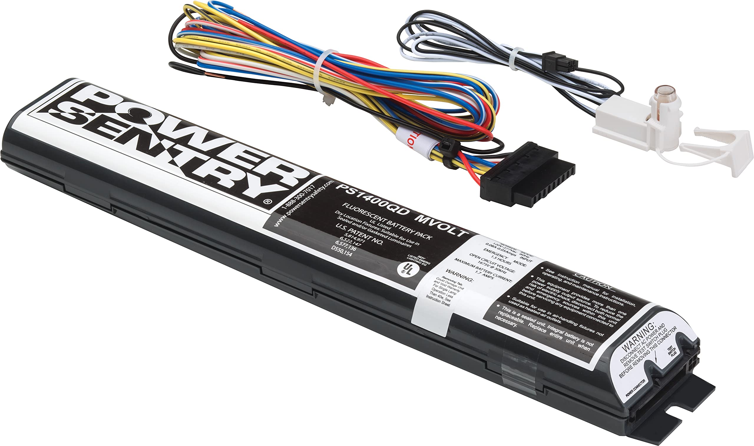 Lithonia Lighting Emergency Ballast Ps1400Qd Mvolt, 1400 Lumens, Black, Thermoplastic & Metal, 120-227 Volts, Quick Disconnect