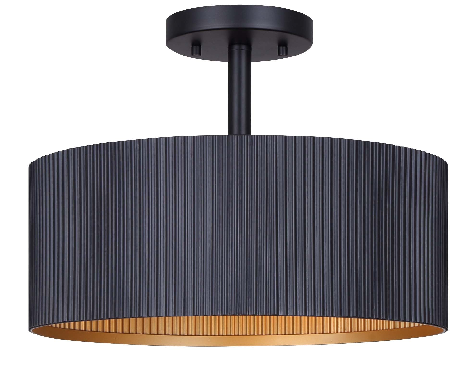 Canarm Rexton 13 in. 2-Light Black Semi-Flush Mount Ceiling Light Fixture - 1 Each