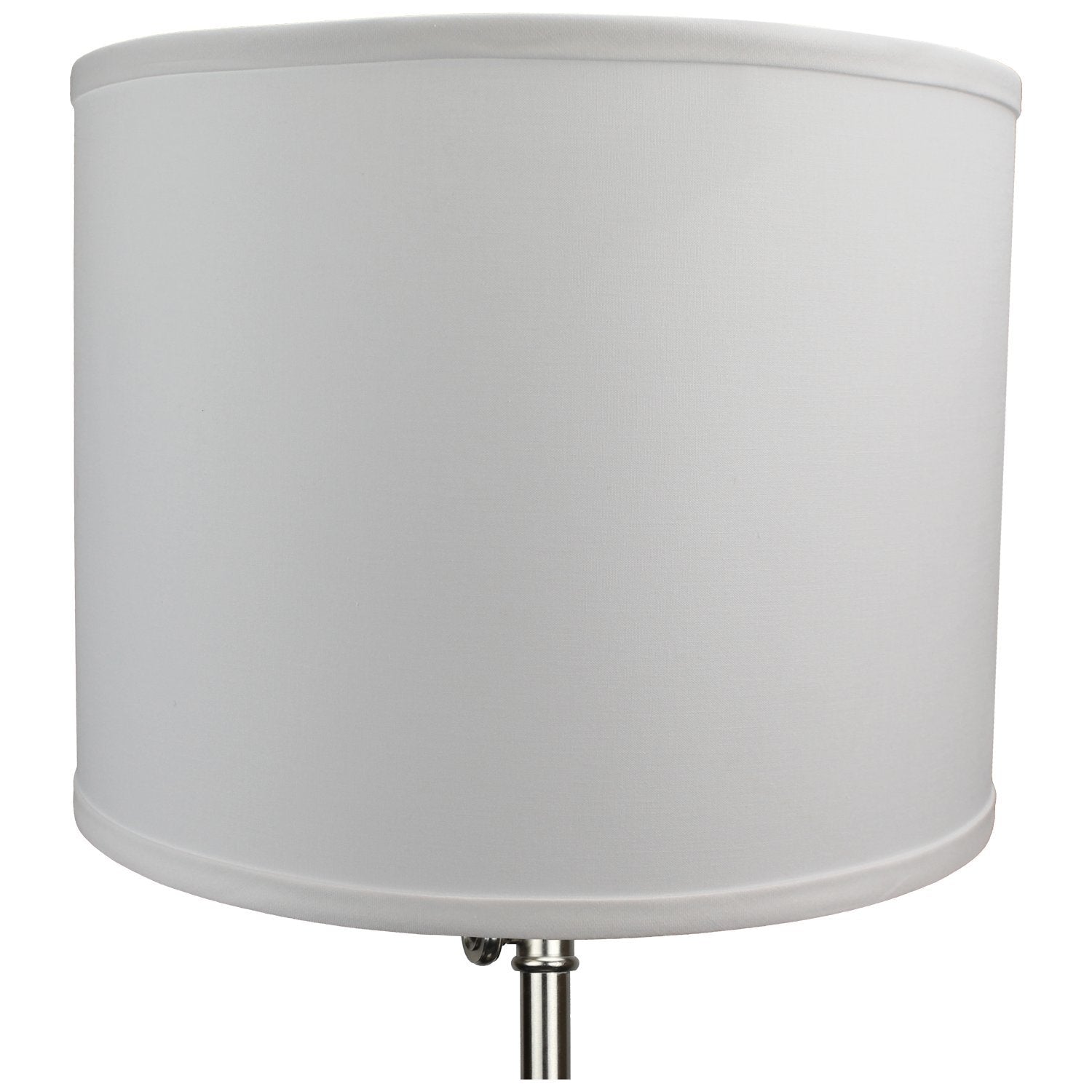 FenchelShades.com Cylinder Drum Lampshade, 14in Top/Bottom Diameter, 11in Height, Linen, White, Model 14-14-11-W-L-WHI