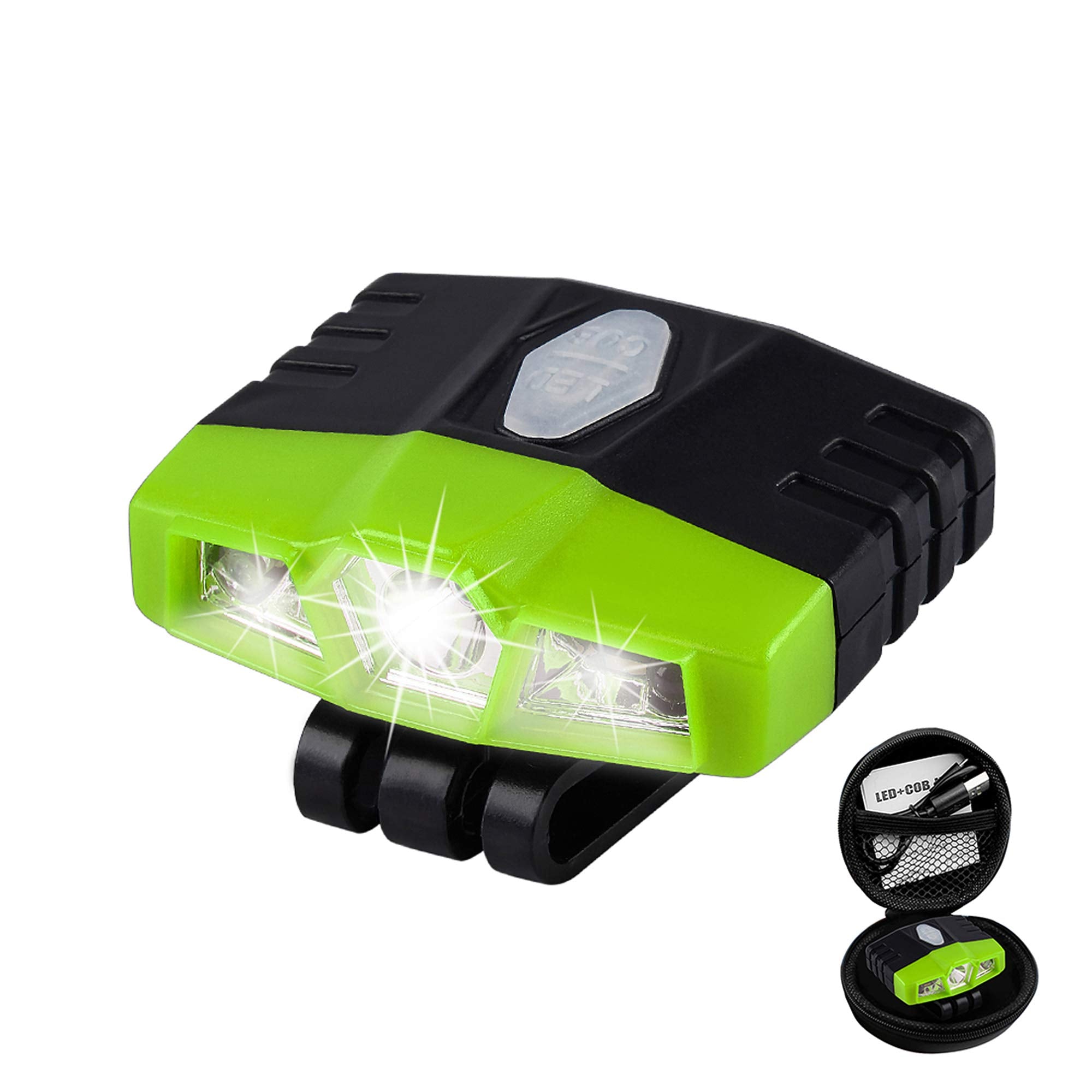 Ultra Bright Mini Hands Free Cree Led Clip On Cap Light - Rechargeable Waterproof Hat Light Flashlight Portable Headlamp For Fis