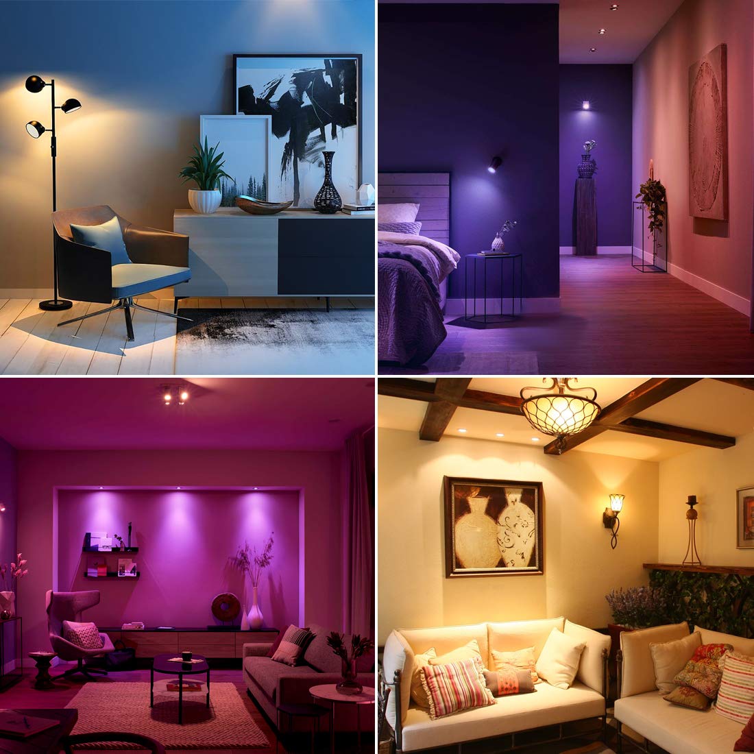 Yangcsl LED Color Changing RGB Light Bulb, 40W Equivalent, 400LM, E26, 6 Pack, White, with Remote and Memory Function