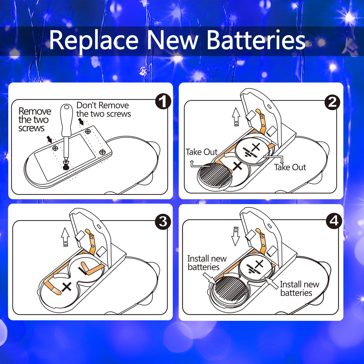 6 Pack Fairy Lights Battery Operated String Lights With Timer 2Pcs Remote 6.5Ft 20Led Blue Twinkle Lights Waterproof Silver Wire Firefly Lights Diy Mason Jar Crafts Wedding Party Christmas Table