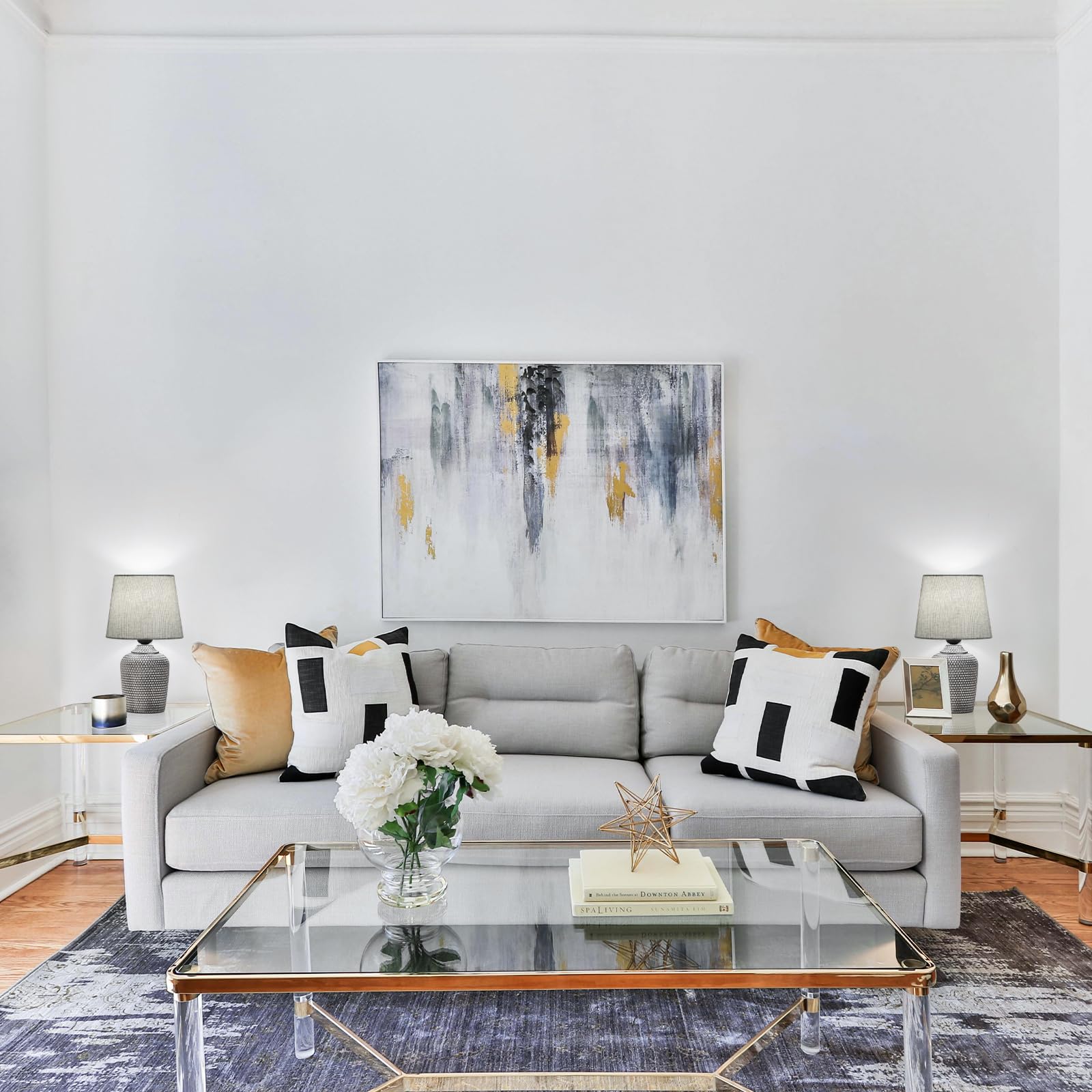 Sucolite Set Of 2 Small Grey Table Lamps For Bedroom, Living Room, Nursery, Cute Desk Lighting