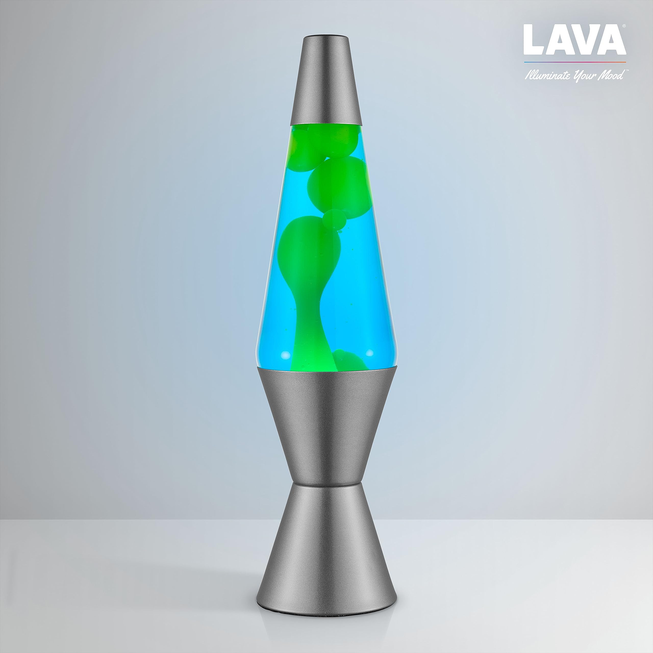 Lava® Lamp - 14.5" Original Motion Light - Yellow/Green Wax & Blue Liquid - Model 26340400US - Deep Ocean Design