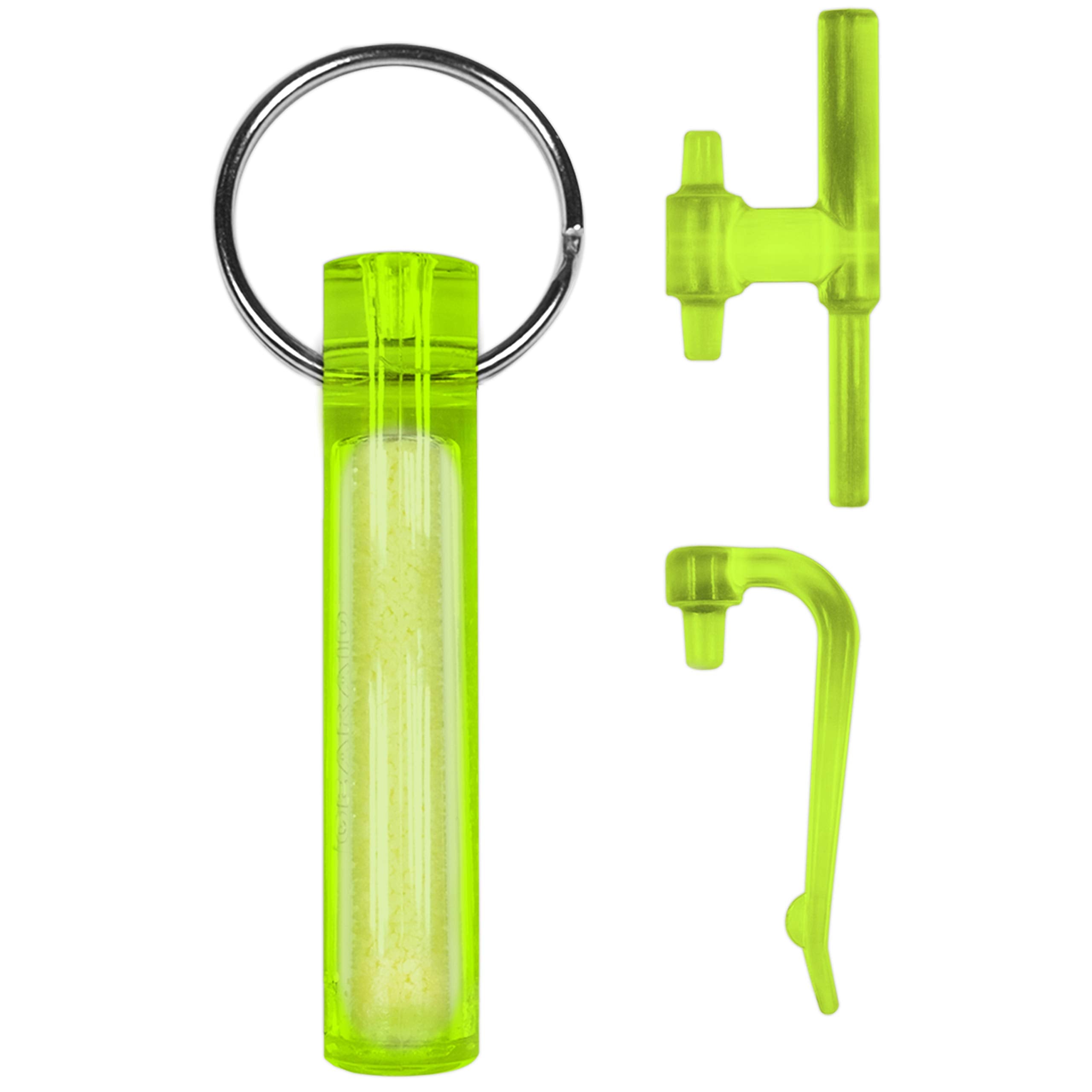 GEAR AID Ni Glo 2" UV Rechargeable Keychain - Yellow Glow-in-the-Dark Accessory for Camping, Scuba Diving, and Hiking (Model 91524)
