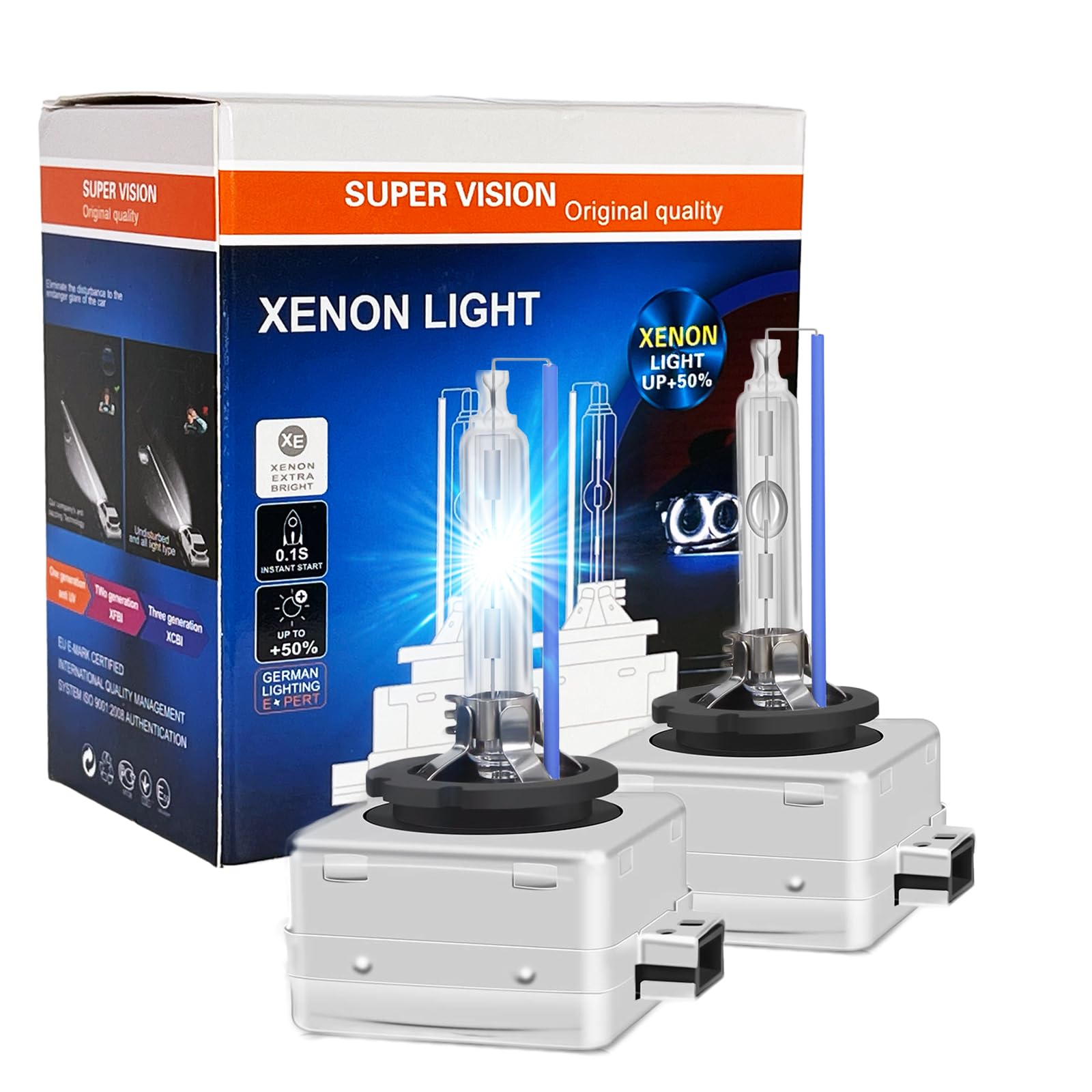 SOCAL-LED LIGHTING D1S 35W Xenon HID Headlight Bulbs - 4300K Warm White - Direct Replacement - Pack of 2