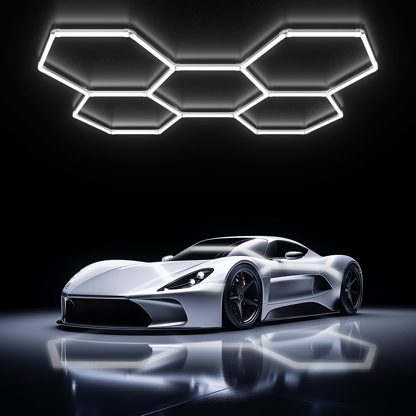 Hexagon Garage Lights-156W LED,6500K 17280LM LED, Shop for Workshop Basement Gym Warehouse