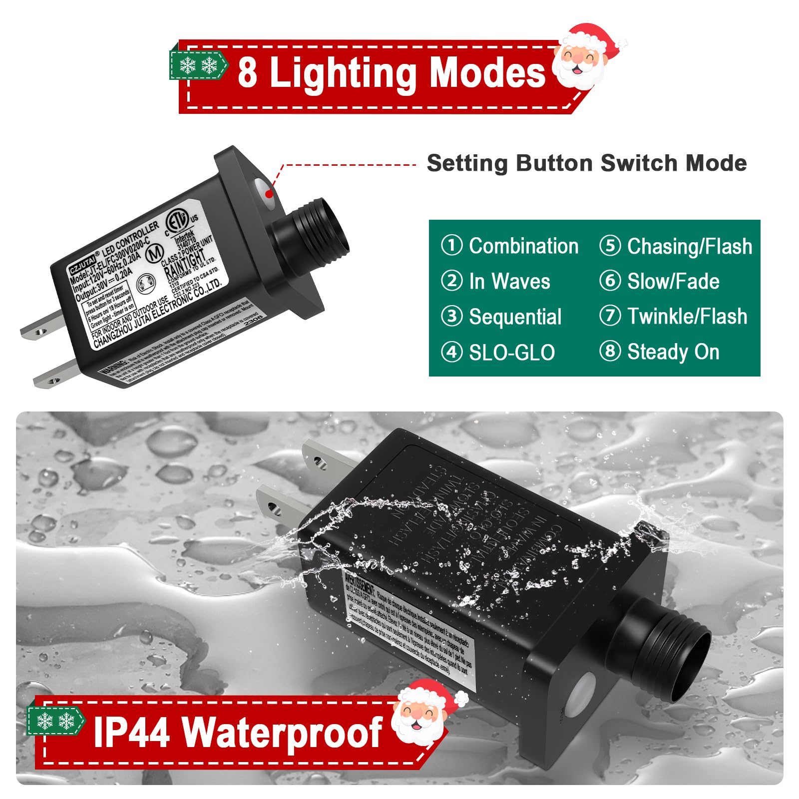 Ffzzkj 30V 6W 0.2A Led Transformer Replacement Class 2 Power Supply For Christmas String Lights Plug Ip44 Waterproof Led Control