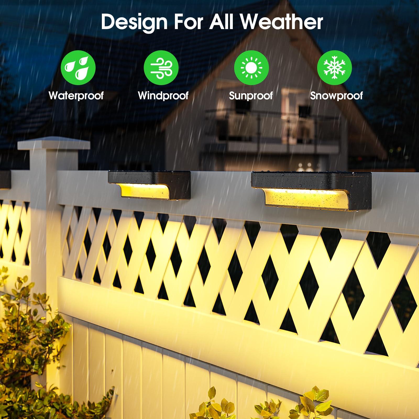 Asomst Solar Deck Lights Outdoor 16 Packs, Led Waterproof Warm White Step Light For Garden Pathway