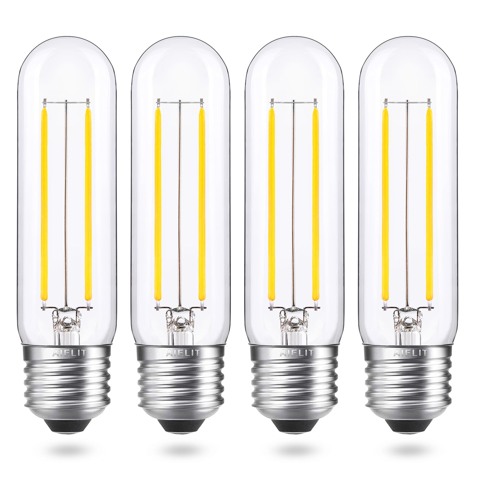 Aielit E26 Led Tubular Light Bulb 25 Watt Equivalent, Bright White 5000K, 200 Lumens, 2W Daylight Dimmablet10/T30 Edison Led Fil