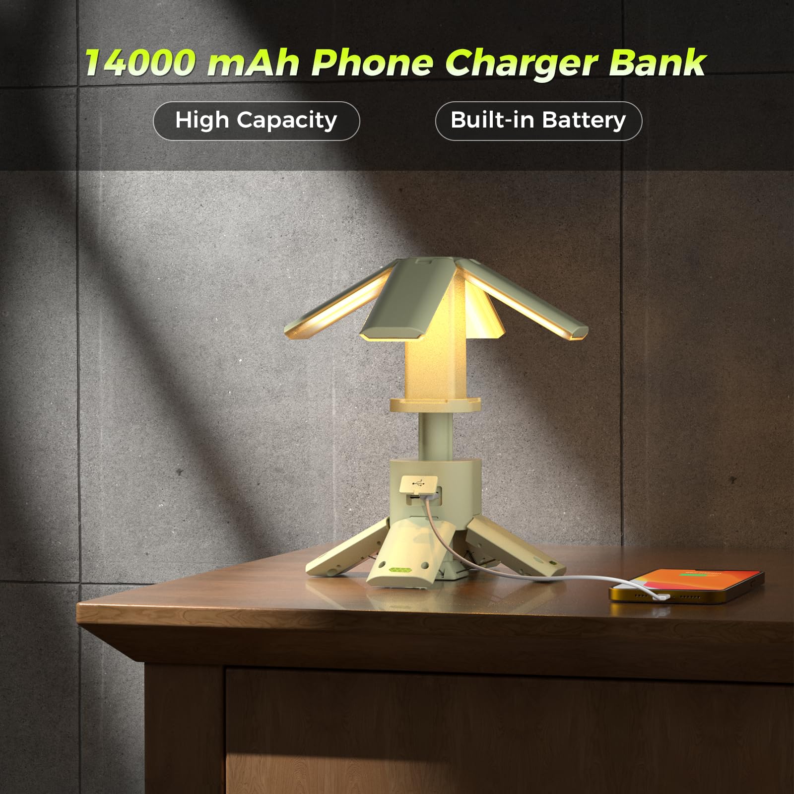 Telescopic Camping Lights Rechargeable 14000 mAh Led Multifunction Magnetic Lanterns Job Site Lighting Cordless Dimmable Camping