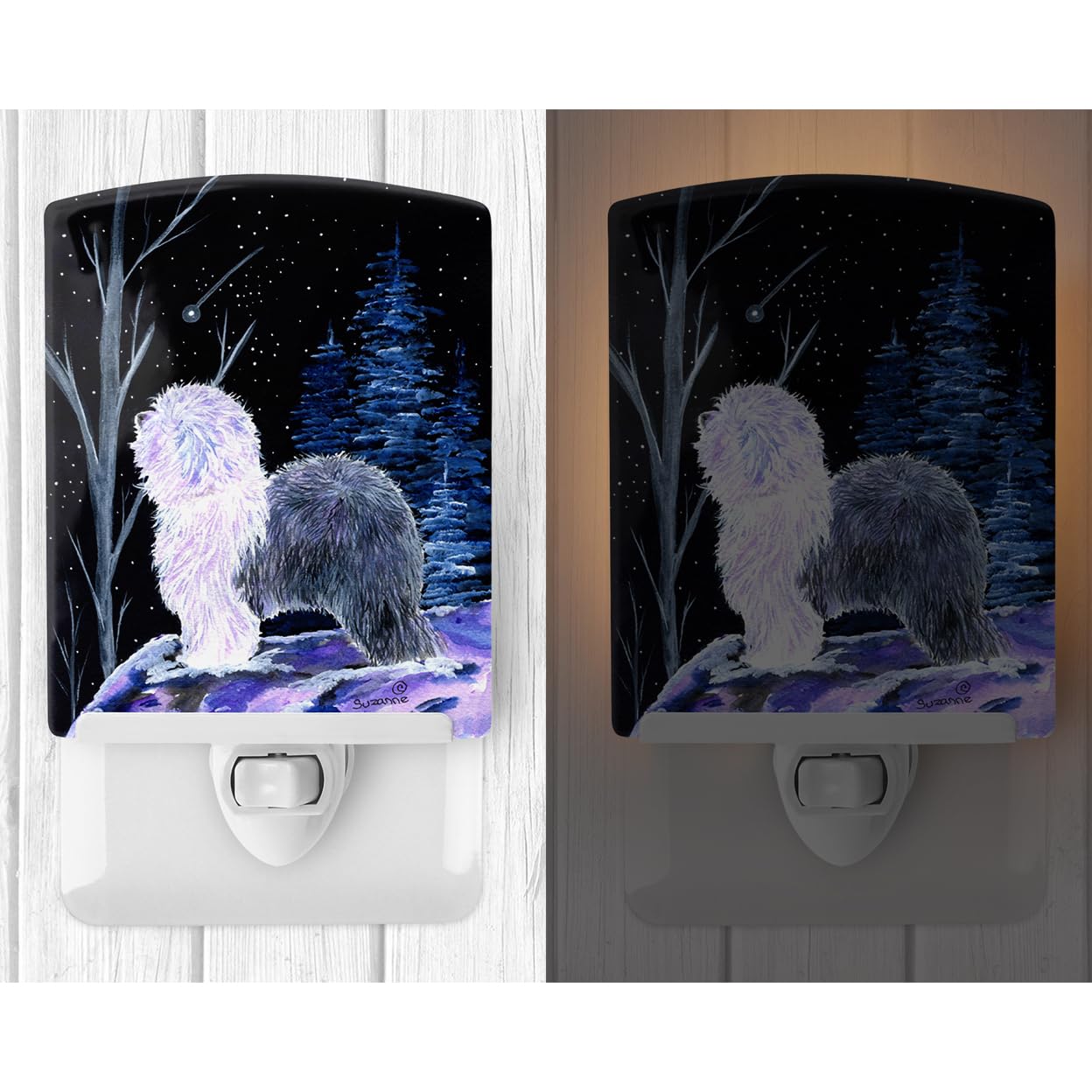 Carolines Treasures Ceramic Night Light, SS8401CNL, 6x4x3in, Multicolor, UL-Certified for Bedroom, Bathroom, Nursery, Kitchen