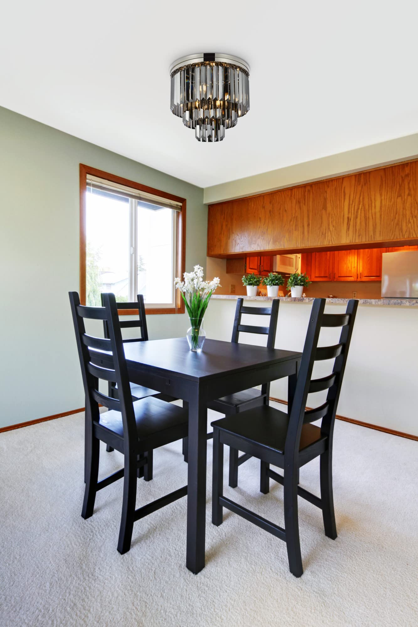 Elegant Lighting Urban Classic 1231F20MB-SS/RC Sydney 9-Light Flush Mount, Matte Black