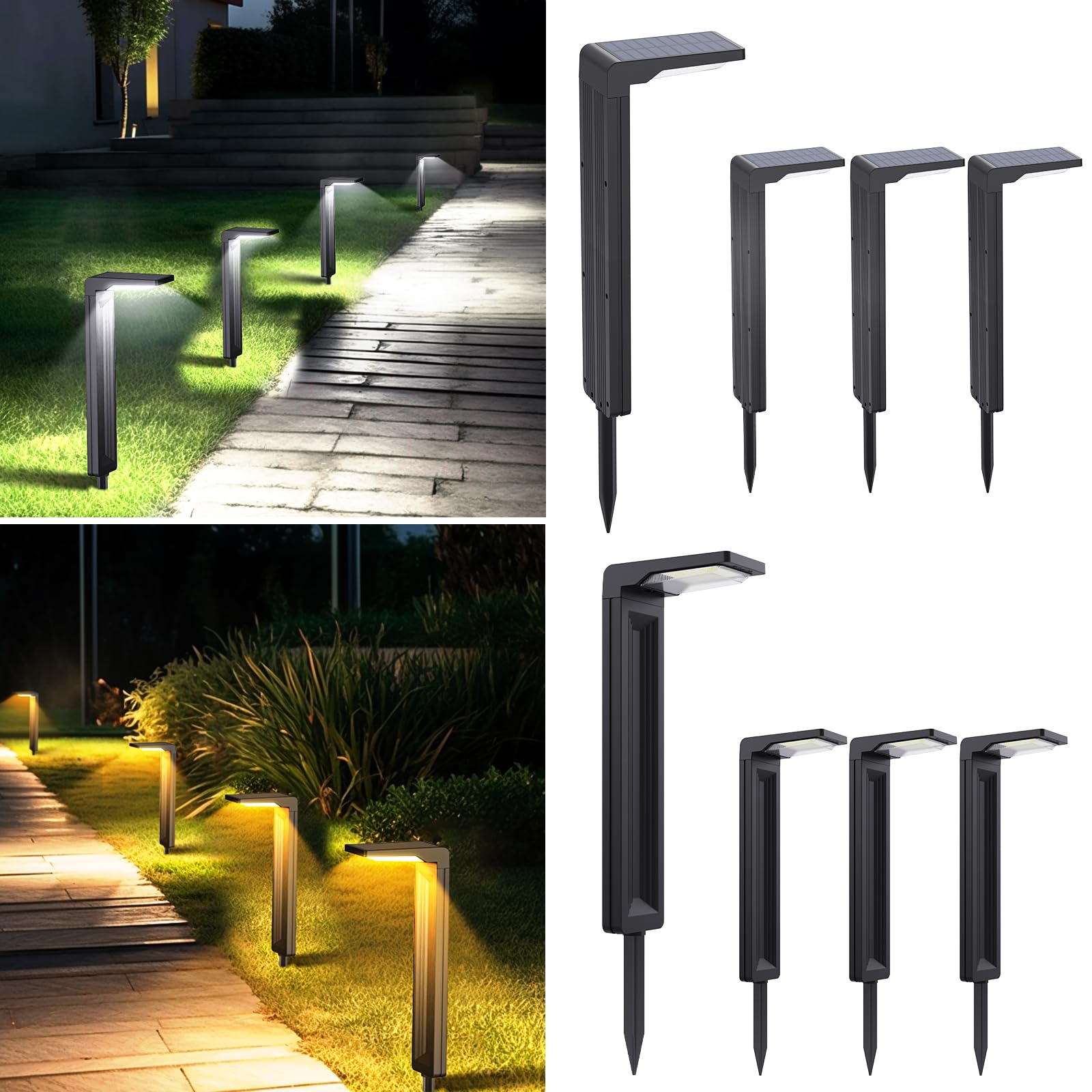 Sunvivo Solar Path Lights,2 Modes(Cold White or Warm White),Bright Solar Path Light Outdoor Waterproof,Perfect Elegant Guide Lig