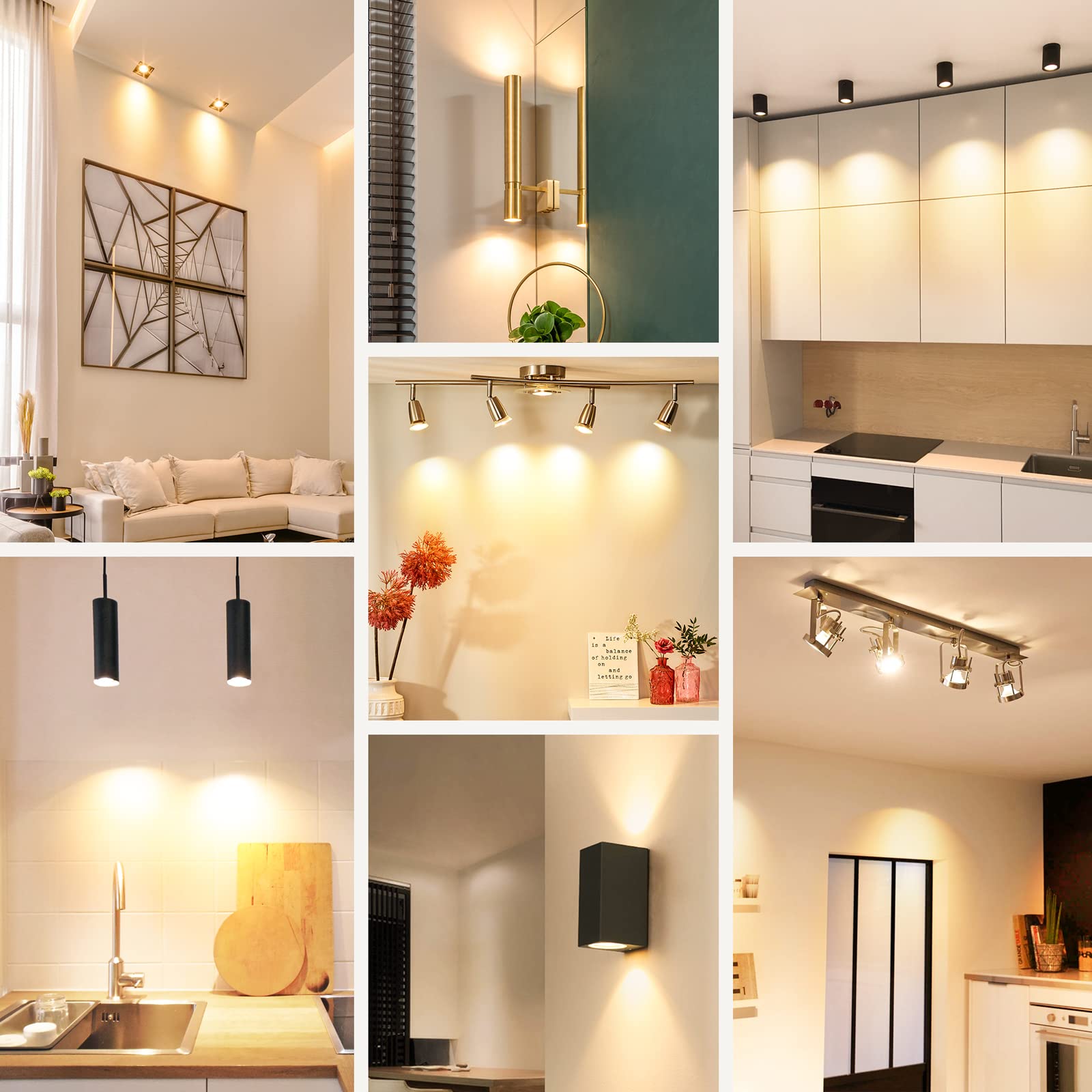 Maylaywood 4W Gu10 Led Light Bulbs, 50W Halogen Equivalent, Warm White 2700K,