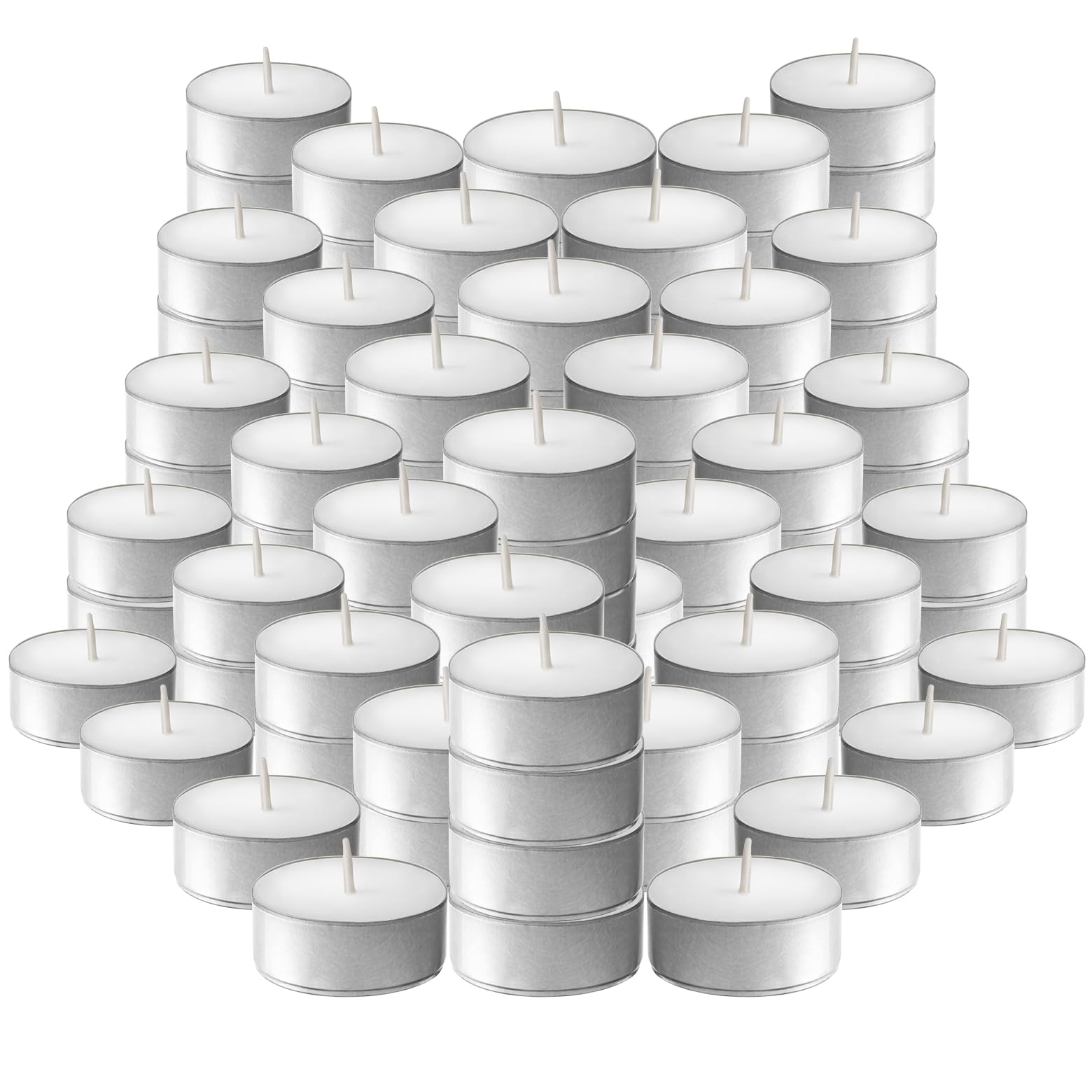 L'ner Tea Light Candles – Set of 100 Unscented Candles – Burns Aprx. 3.5 Hour – Party Candles – Tea Light Ambience Candles – Restaurant Decorations