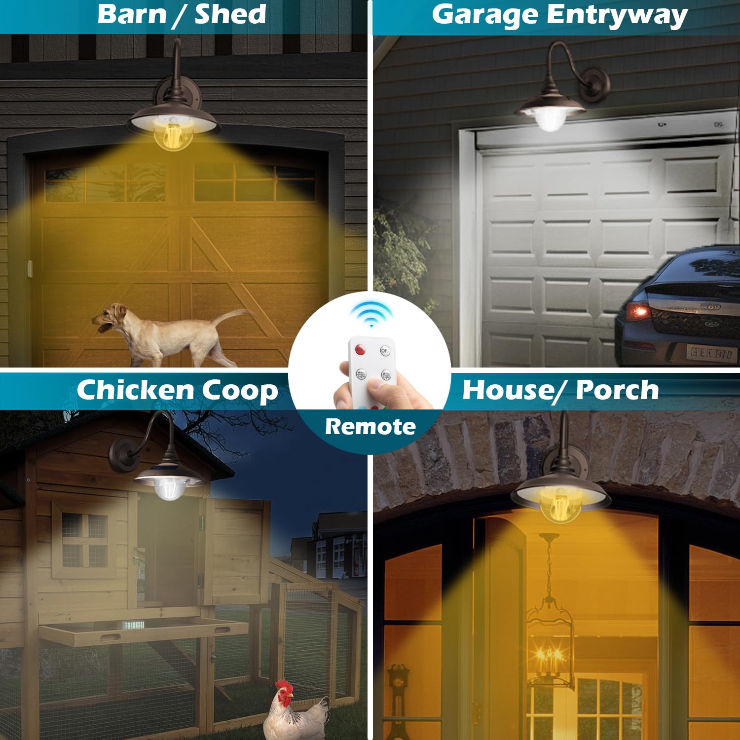 Siedinlar Solar Barn Light Outdoor 3 Modes 2 Lighting  Aluminum Vintage Farmhouse Gooseneck Wall Light Waterproof With Remote & Motion Sensor For Barn Garage Shed Chicken Coop Dark Bronze (2 Pack)