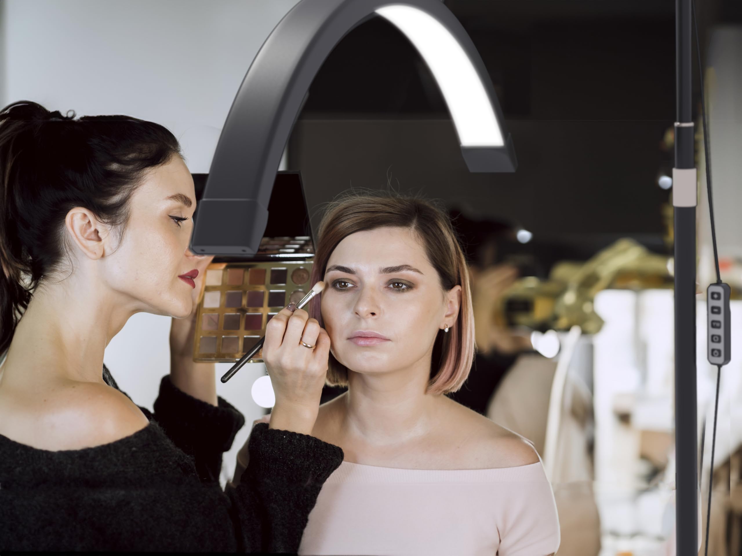 Hi_Friend 23 Inch Half Moon Lamp, Portable Esthetician Lash Light For Lash Tech, Bright Eyelash Extension Arched Led Floor Light