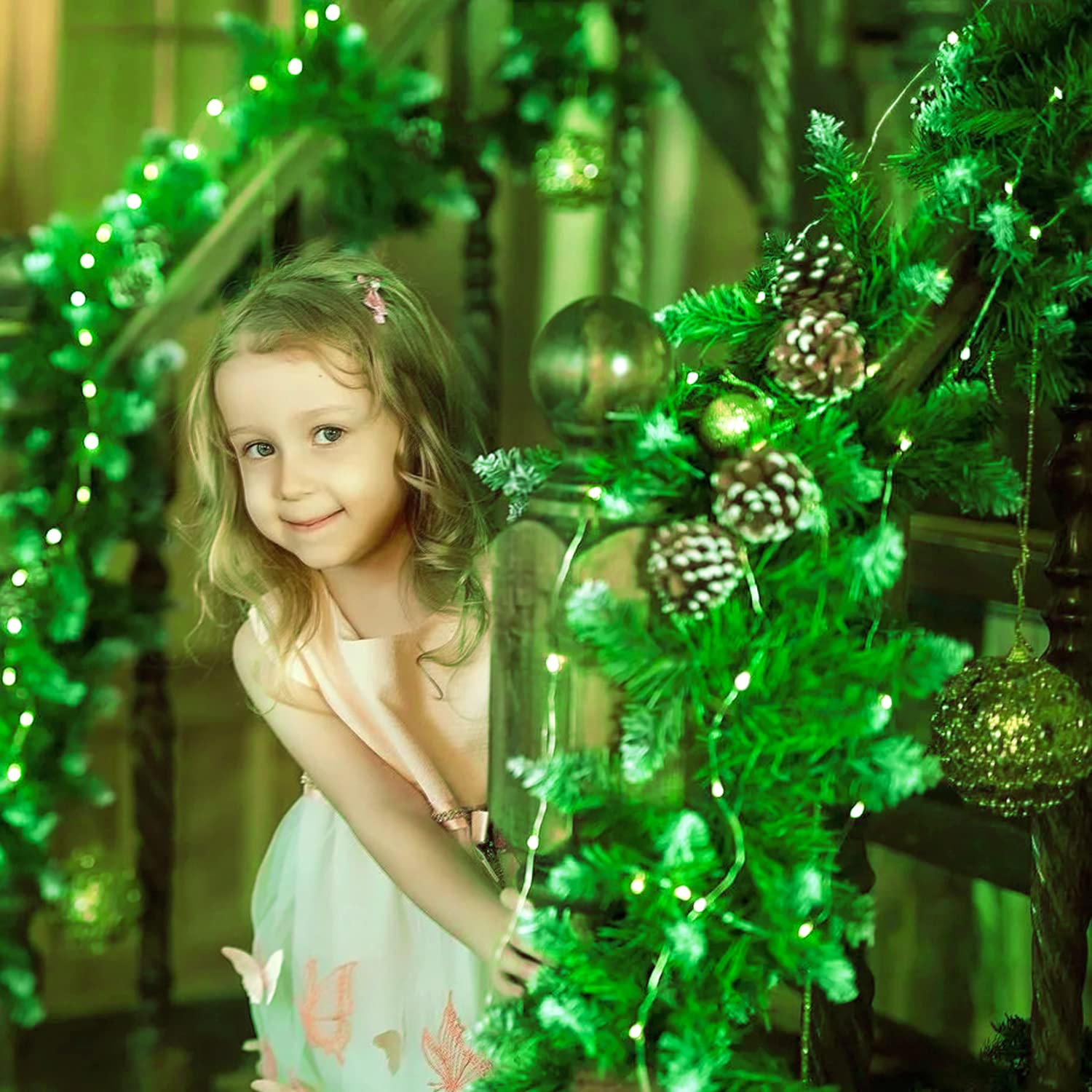 Jmexsuss 2 Pack 100 Led Green Fairy Lights, 66Ft Battery Operated Twinkle String Lights With Remote, 8 Modes For St PatrickS Day, Halloween, Xmas