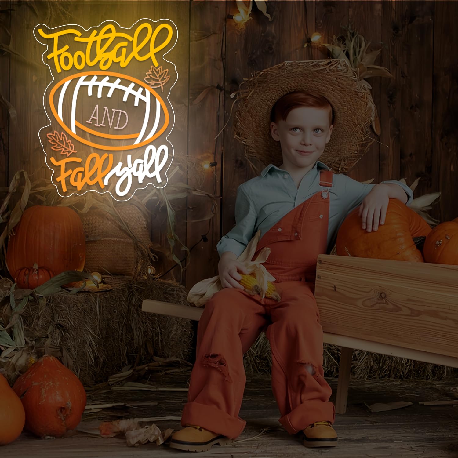 Football Fall YAll Neon Sign Maple Leaf Neon Sign Thanksgiving Led Neon Light Sign Thanksgiving Decorations For Autumn Room Bedroom Table Wall Decor Kids Holiday Gift Usb Powered